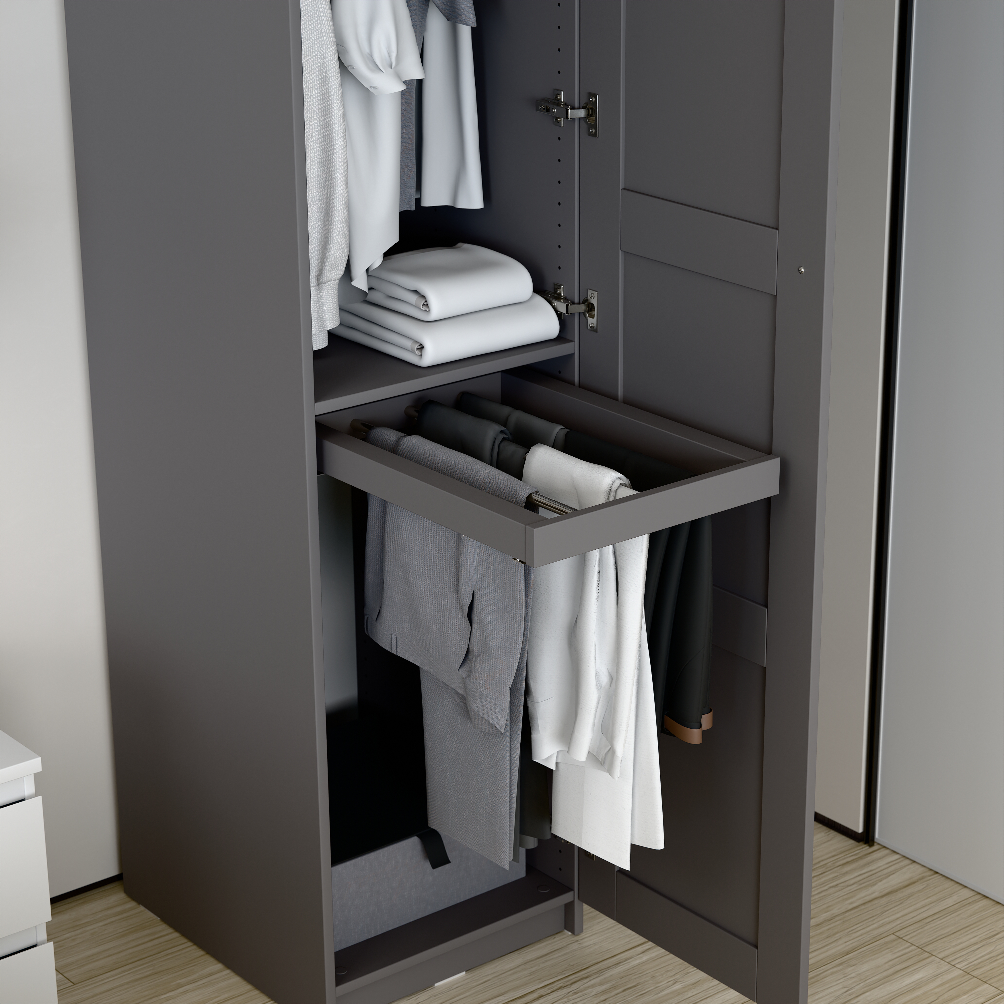 Изображение товара Брючница выдвижная для гардеробной Макс 50х58 серая