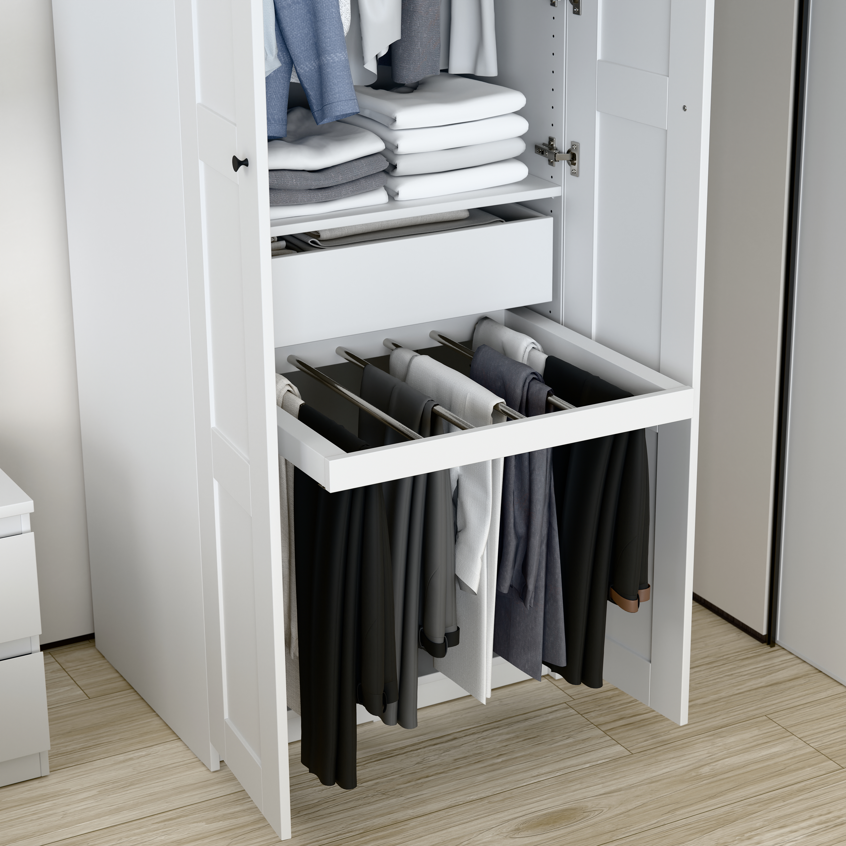 Изображение товара Брючница выдвижная для гардеробной Макс, 75х58 белая
