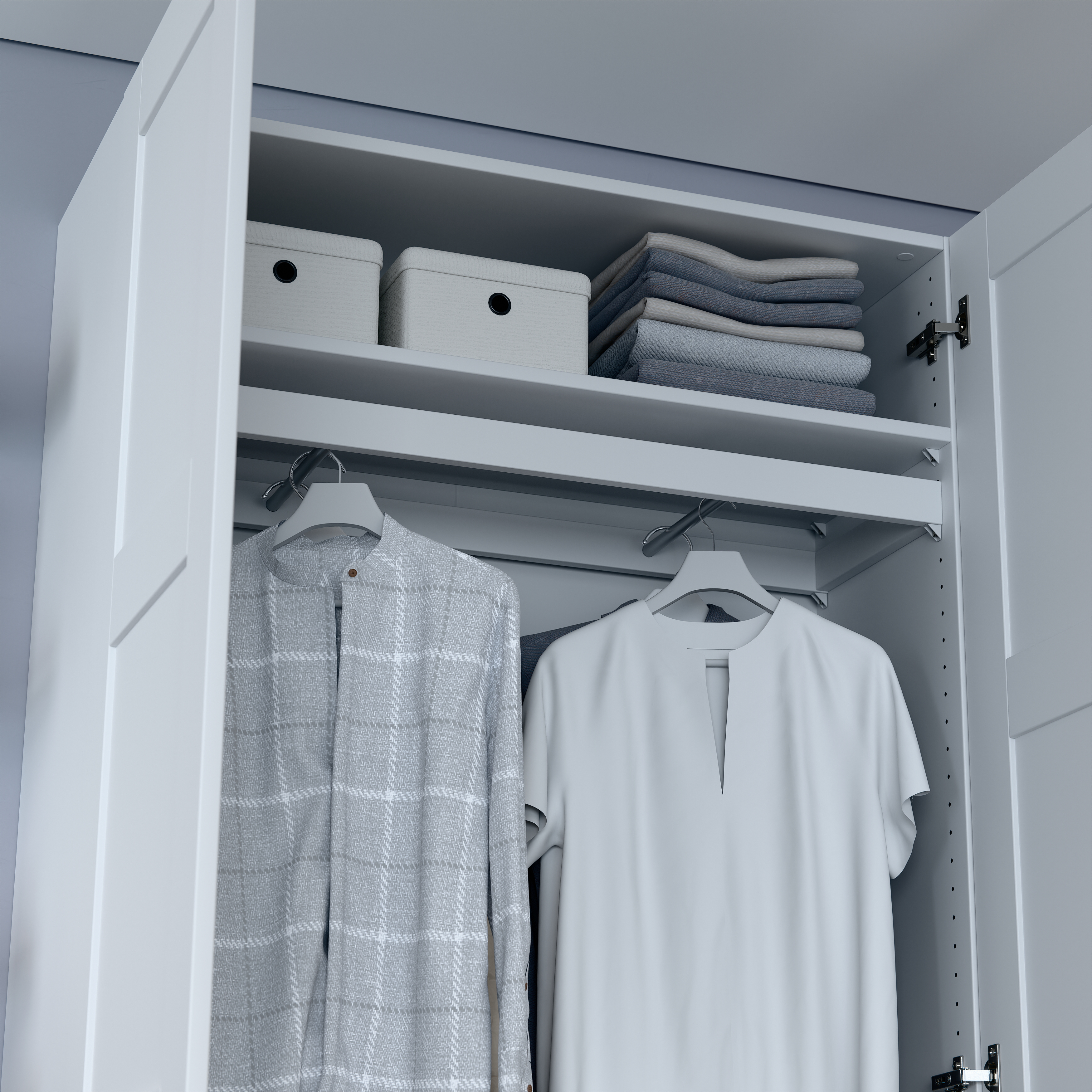 Изображение товара Штанга для гардеробной Макс 100х36 белая практичная и надежная