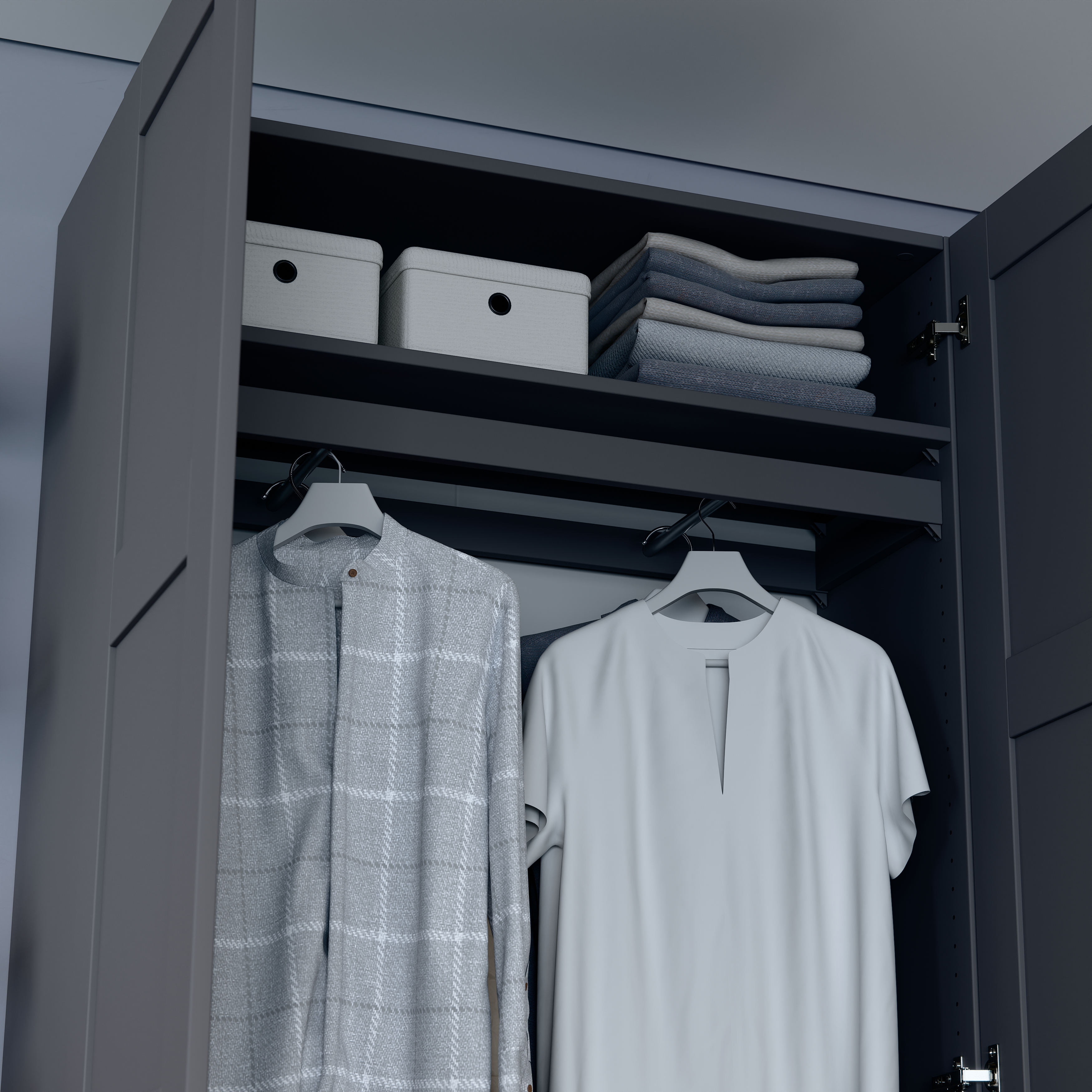 Изображение товара Штанга для гардеробной Макс, 100х36 серая - удобное решение для хранения