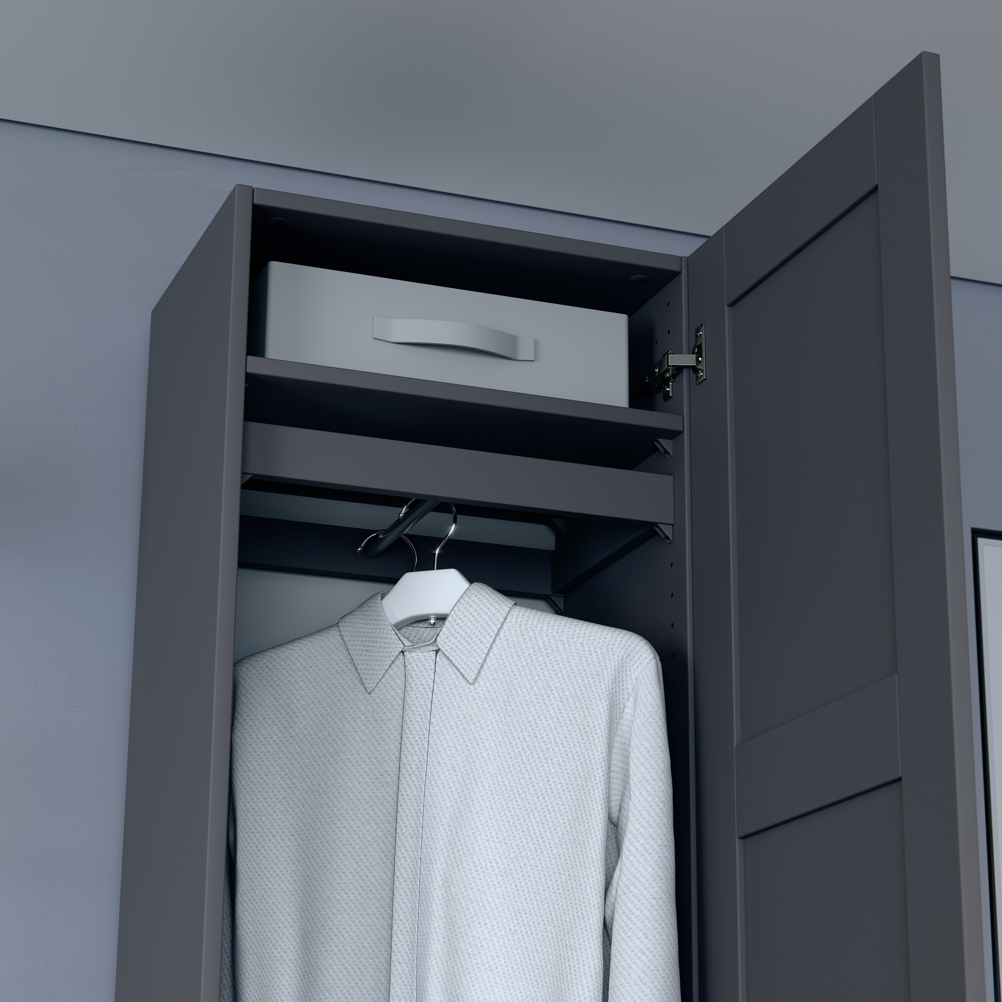 Изображение товара Штанга для гардеробной Макс, 50х36 серая - модульная система