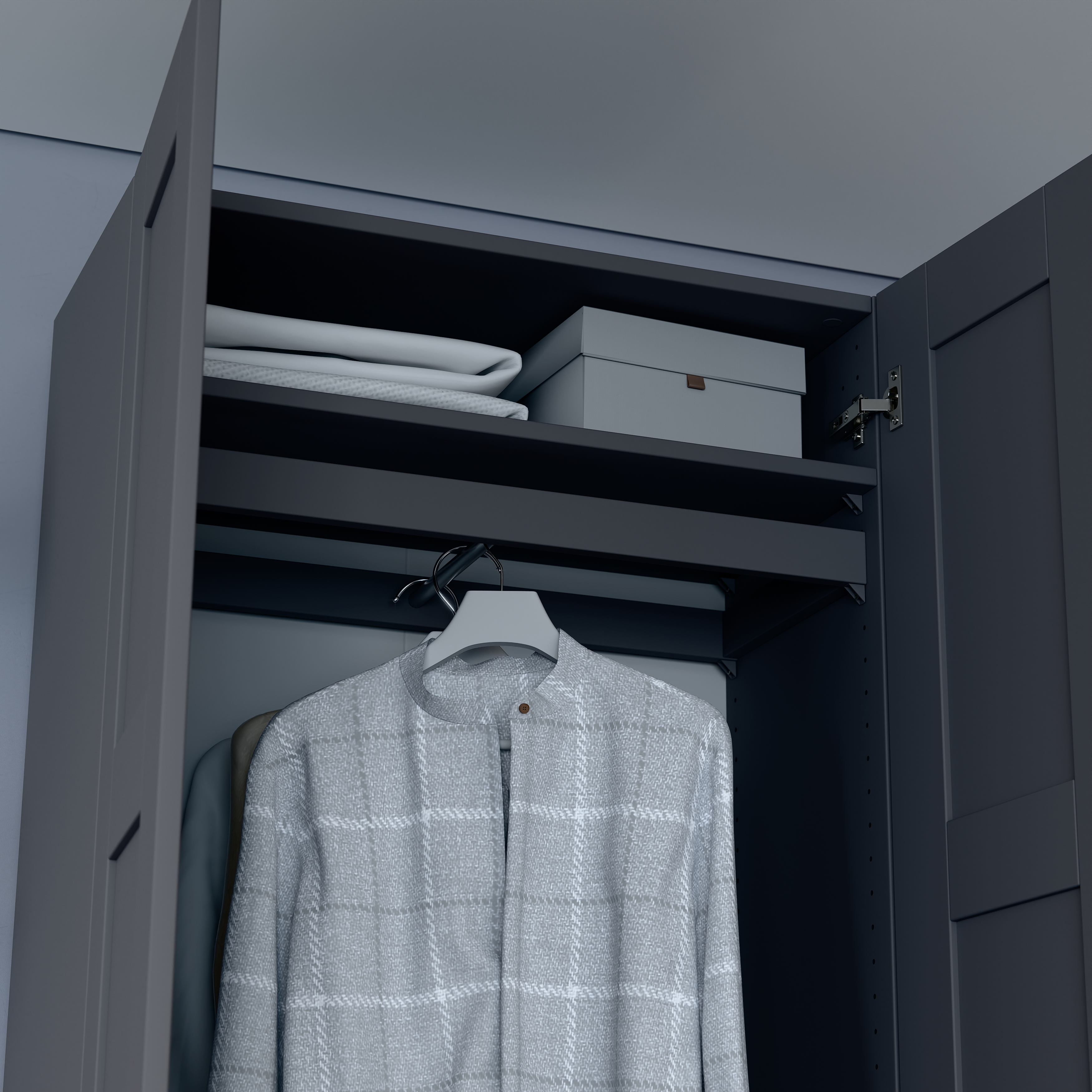 Изображение товара Штанга для гардеробной Макс 75х36 серый - модульная система МАКС