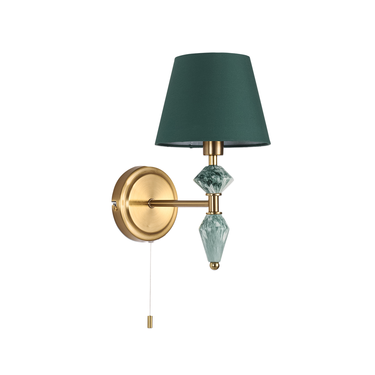 Изображение товара Бра Vermont 1х40W настенное классическое с диммером латунь зеленый