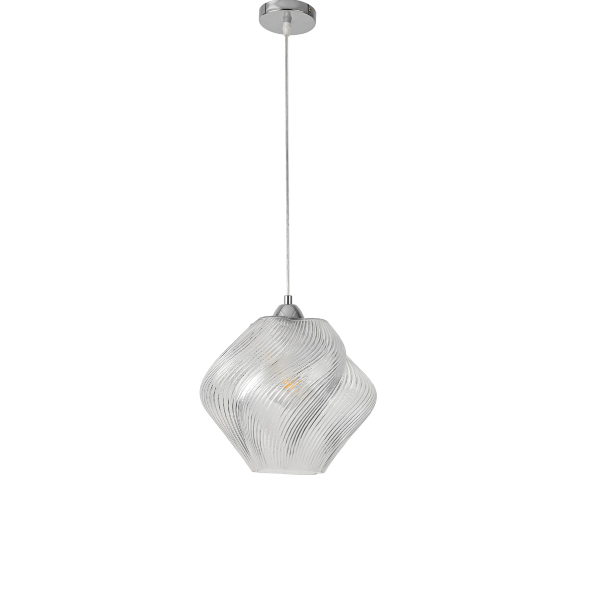 Изображение товара Подвес Moderni E27 60W 220V металлический со стеклянным плафоном хром/прозрачный