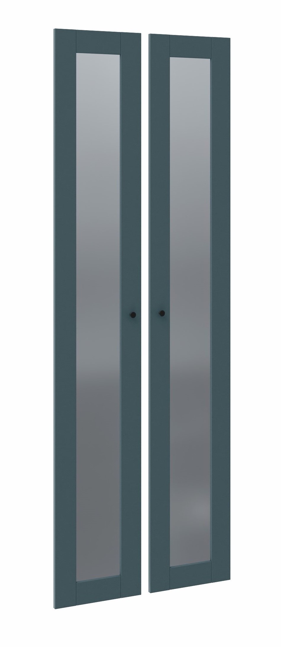 Изображение товара Комплект дверей 75 с зеркалом для гардеробной Макс темно-бирюзовый