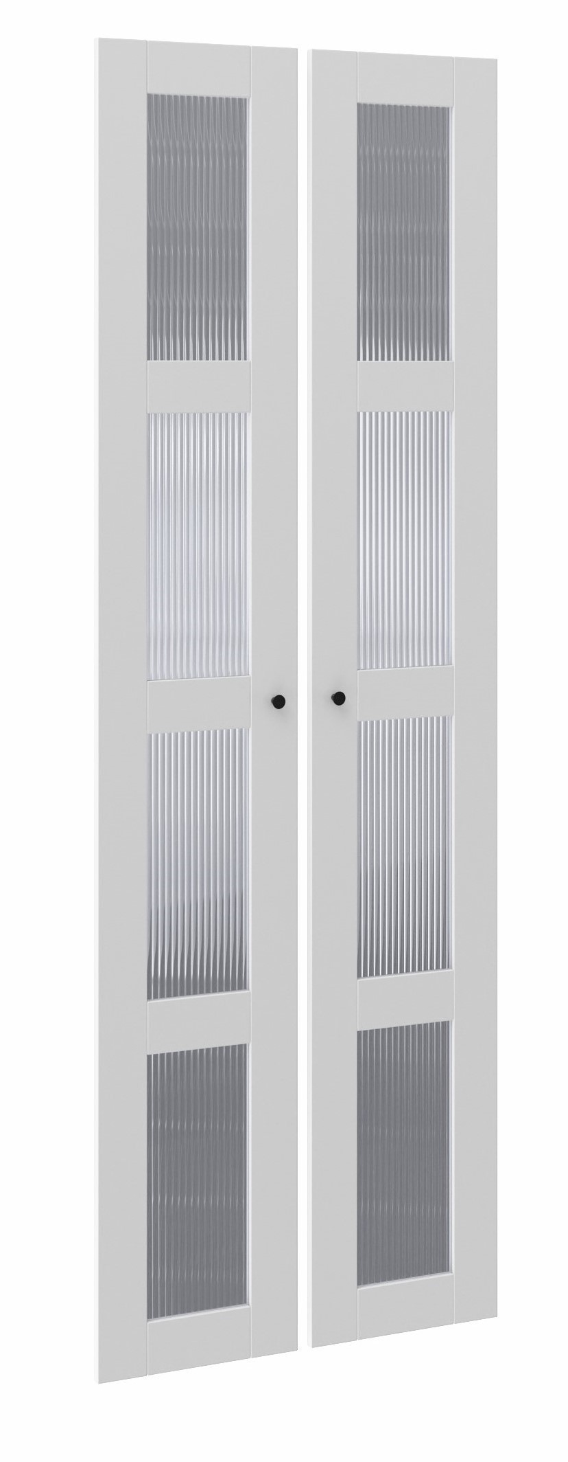 Изображение товара Комплект дверей 75 со стеклом Мору для гардеробной Макс белый современный дизайн