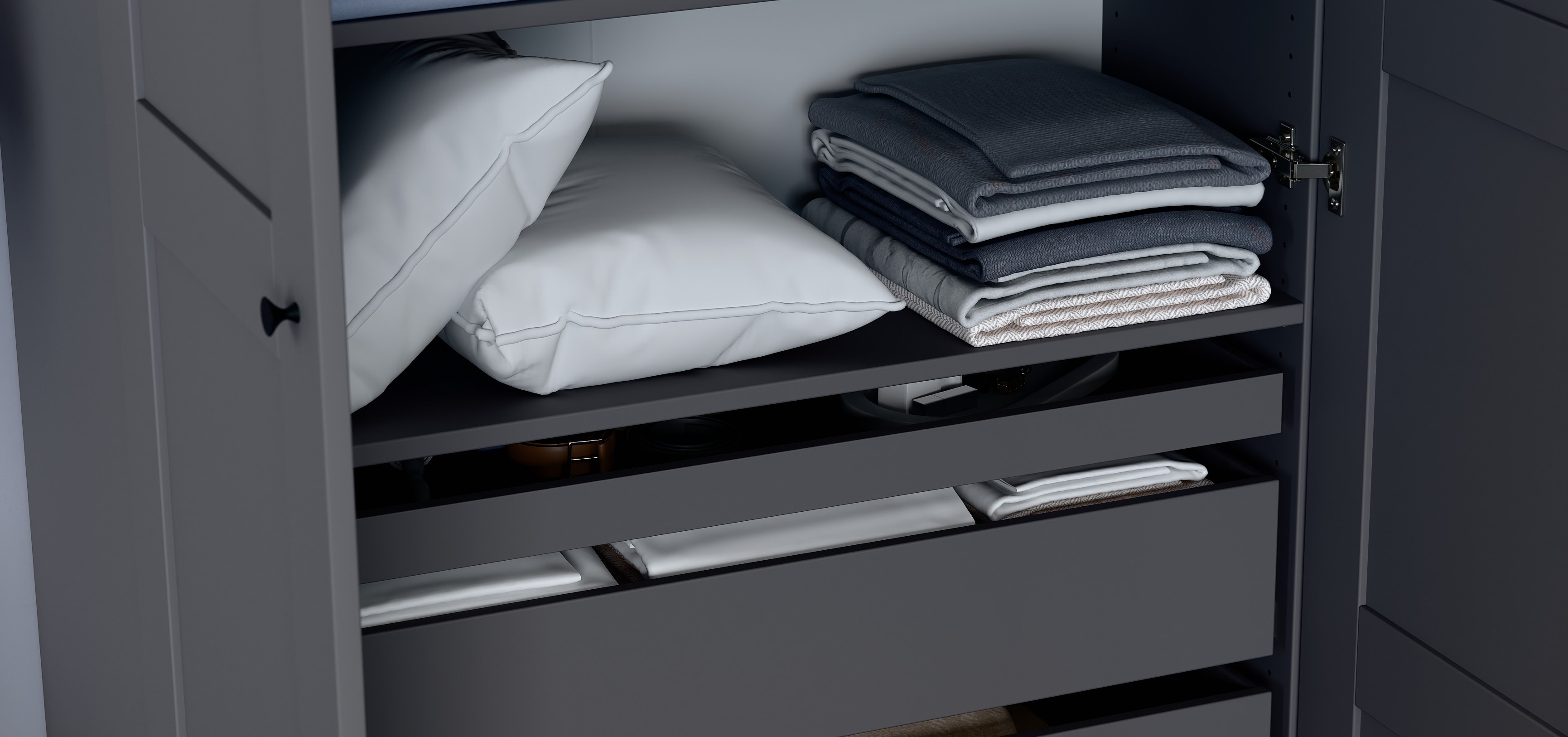 Изображение товара Полка для гардеробной Макс 100х36 серый мебель модульная система МАКС