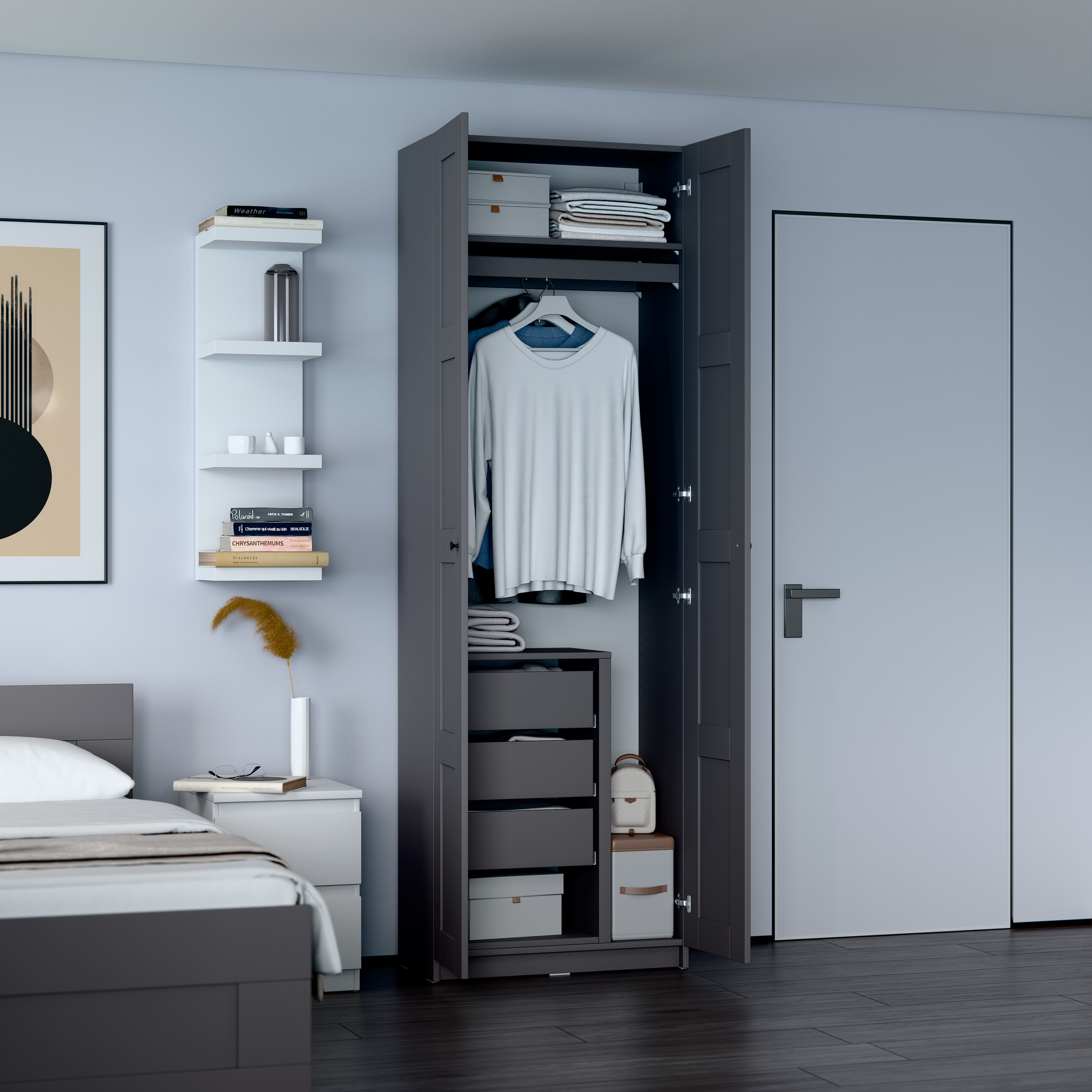 Изображение товара Секция разделительная 75 для гардеробной Макс, 100х36 серая