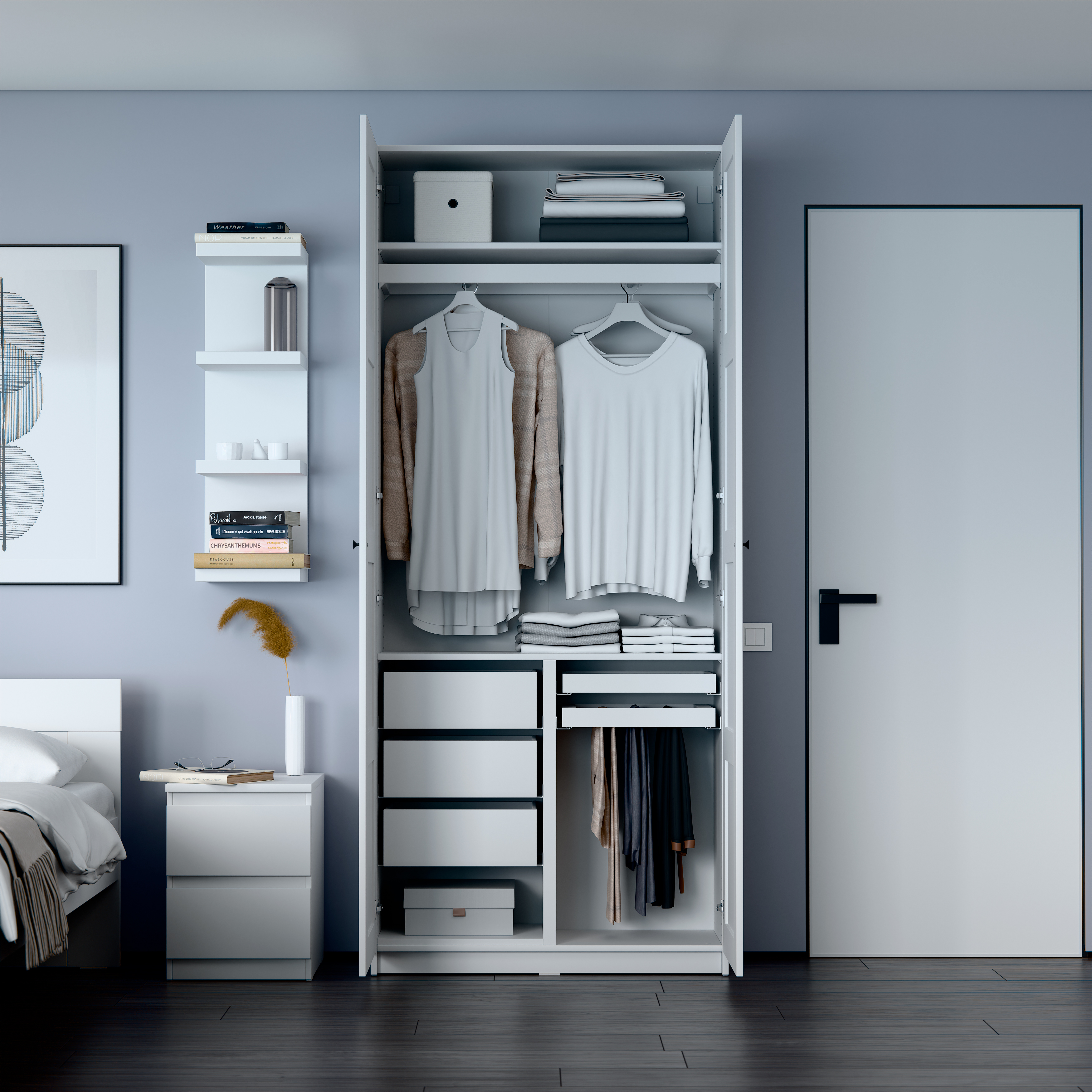 Изображение товара Секция разделительная для гардеробной Макс 100х36 белая из ДСП