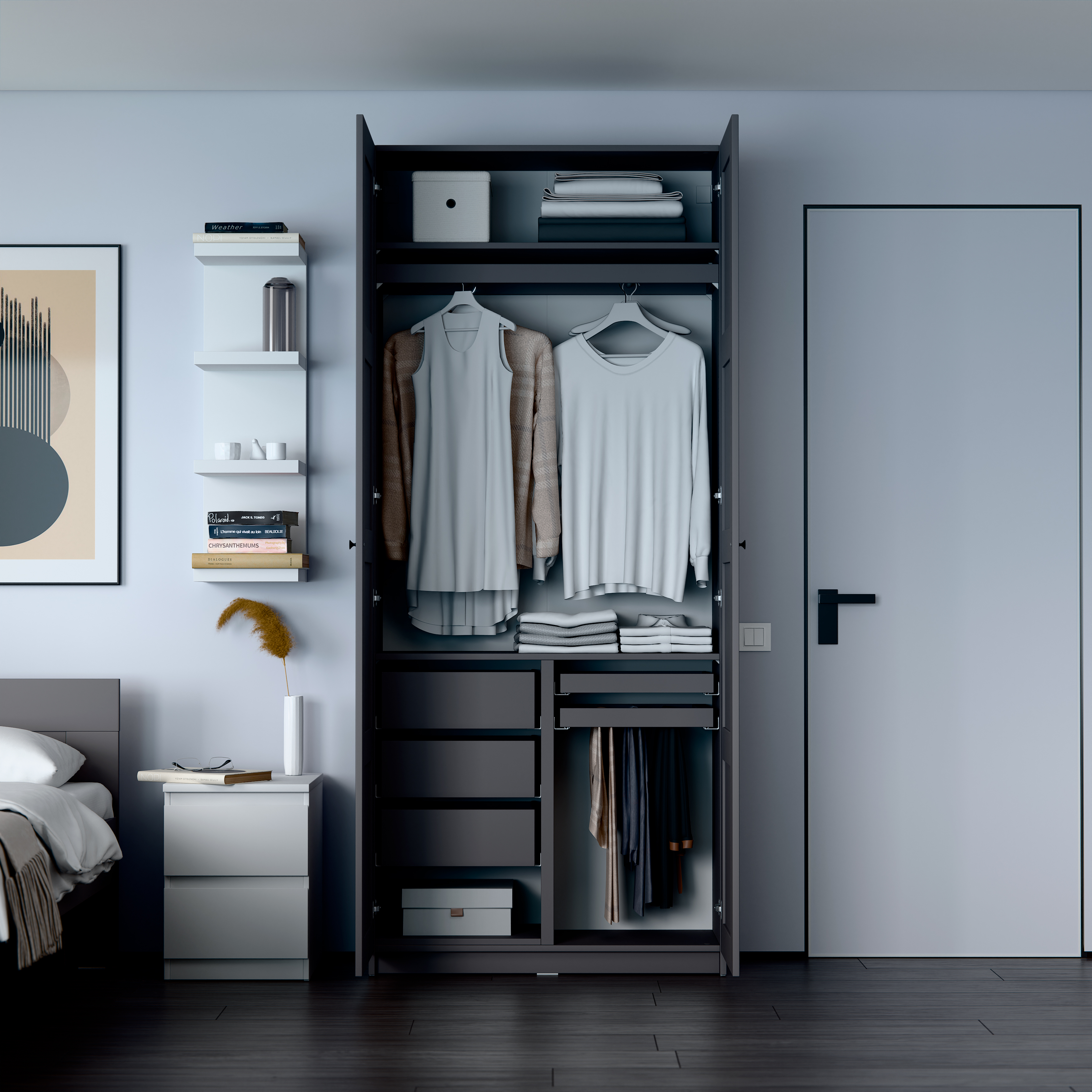 Изображение товара Секция разделительная для гардеробной Макс 100х36 серый Шведский Стандарт