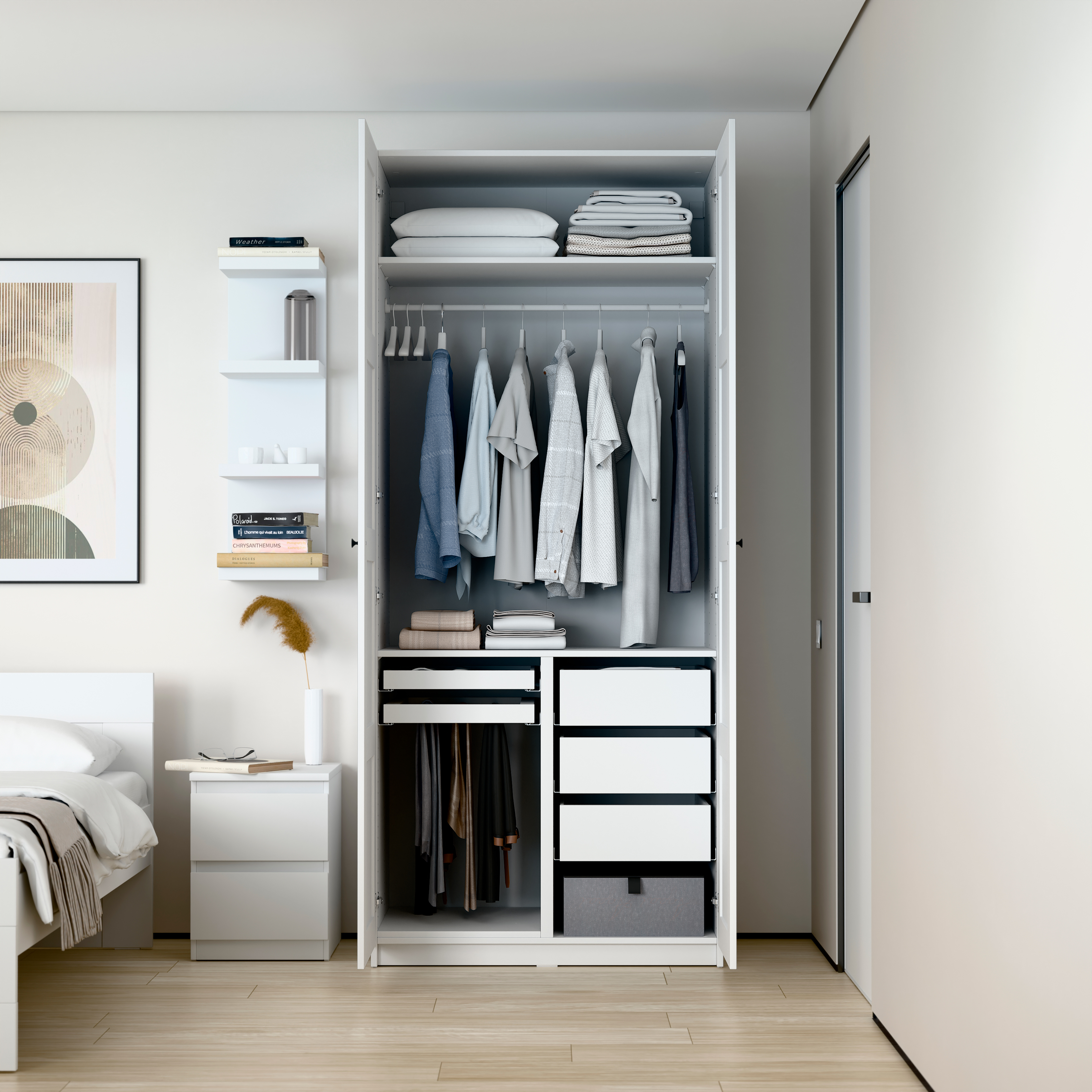 Изображение товара Секция разделительная для гардеробной Макс 100х58 белая