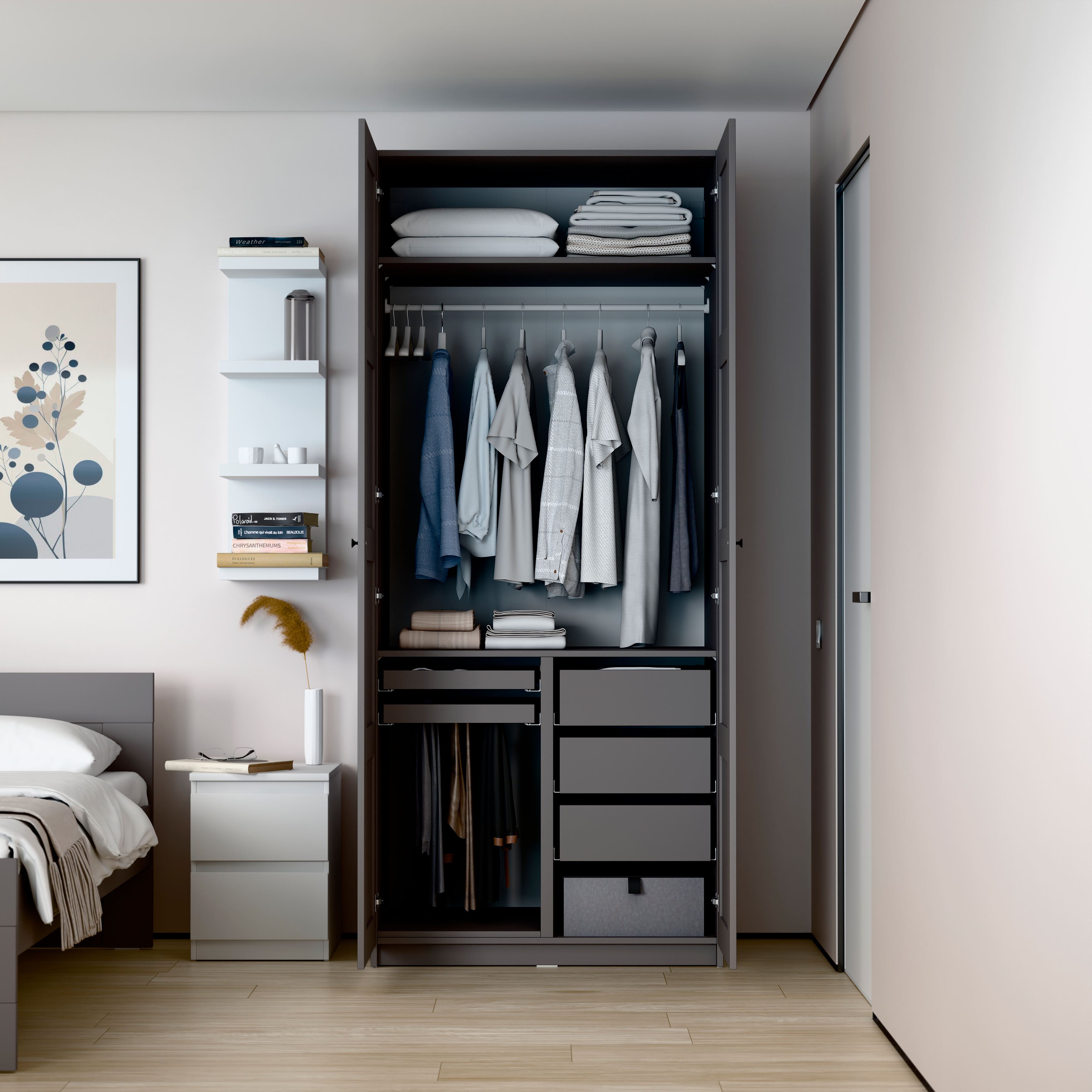 Изображение товара Секция разделительная для гардеробной Макс 100х58 см Серый от Шведский Стандарт