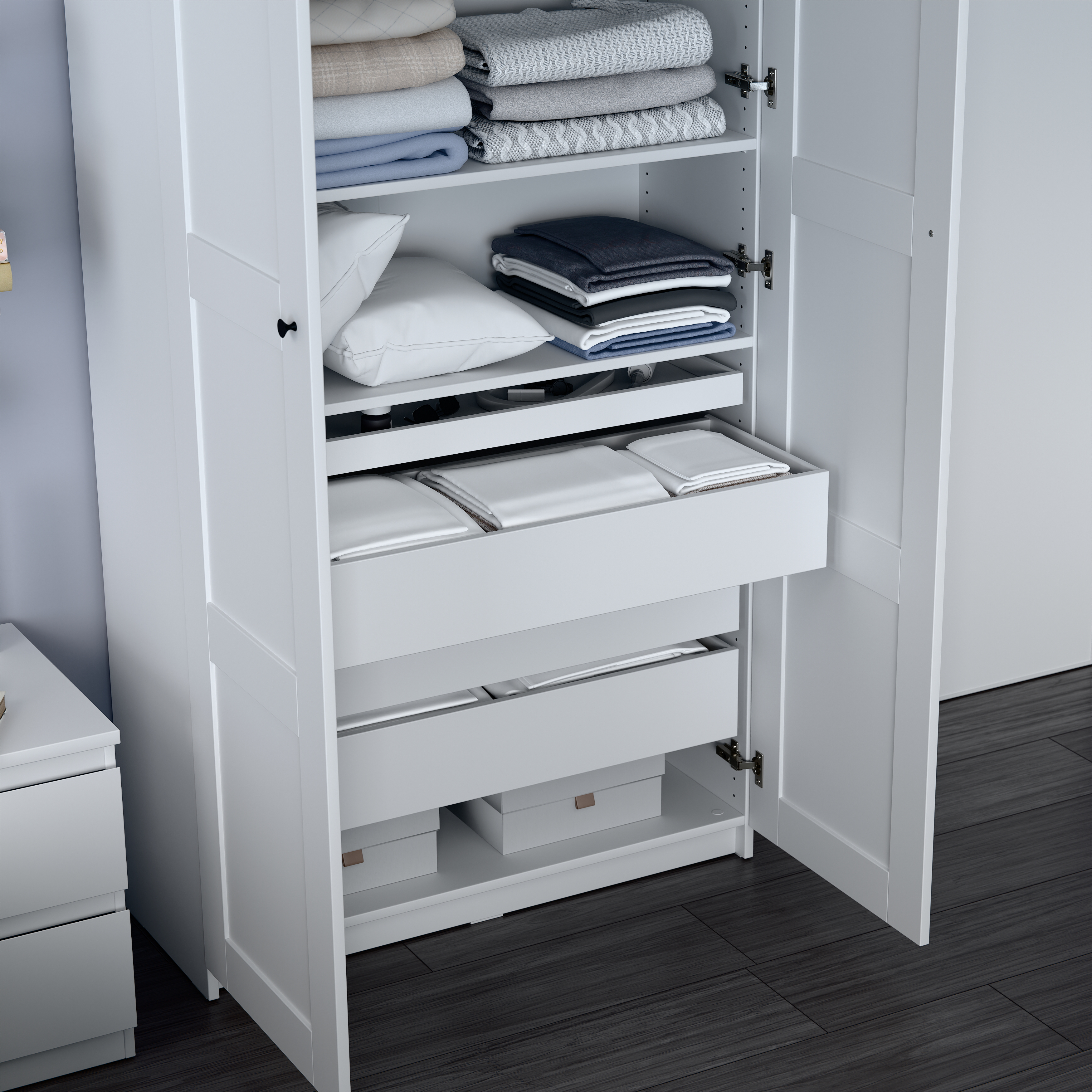 Изображение товара Ящик выдвижной для гардеробной Макс 100х36 белый с доводчиком