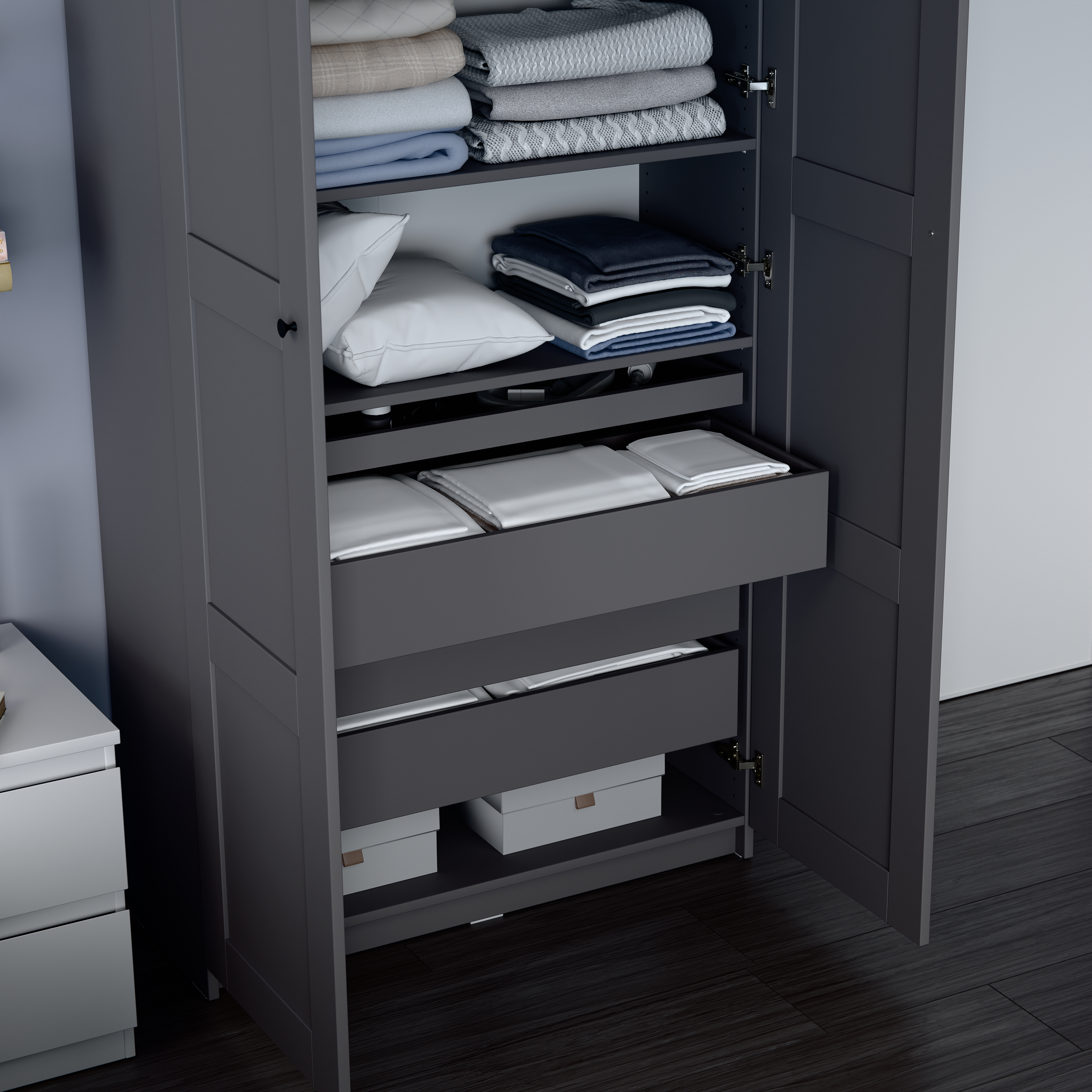 Изображение товара Ящик выдвижной для гардеробной Макс 100х36 серый с доводчиком