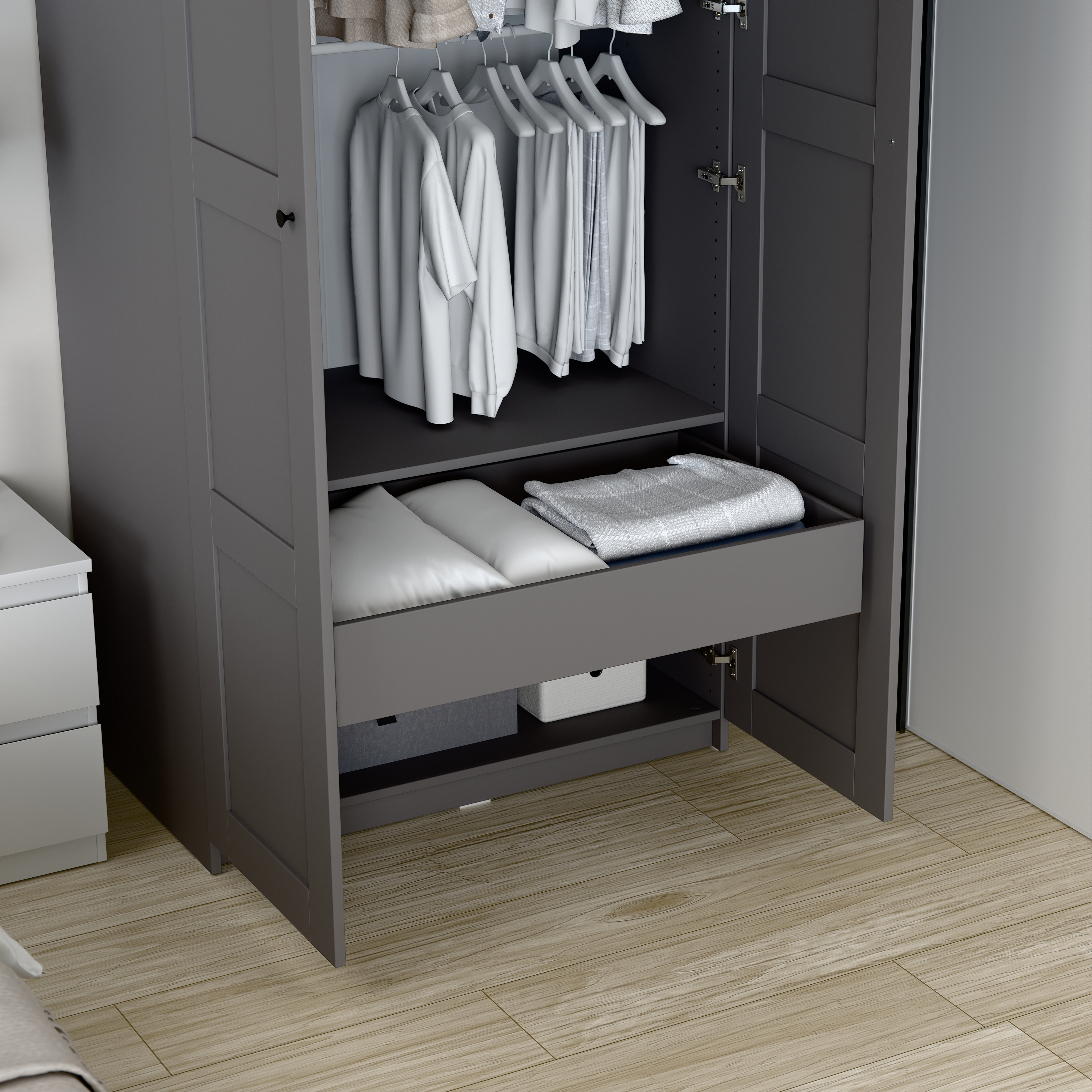 Изображение товара Ящик выдвижной для гардеробной Макс 100х58 серый мебель для спальни