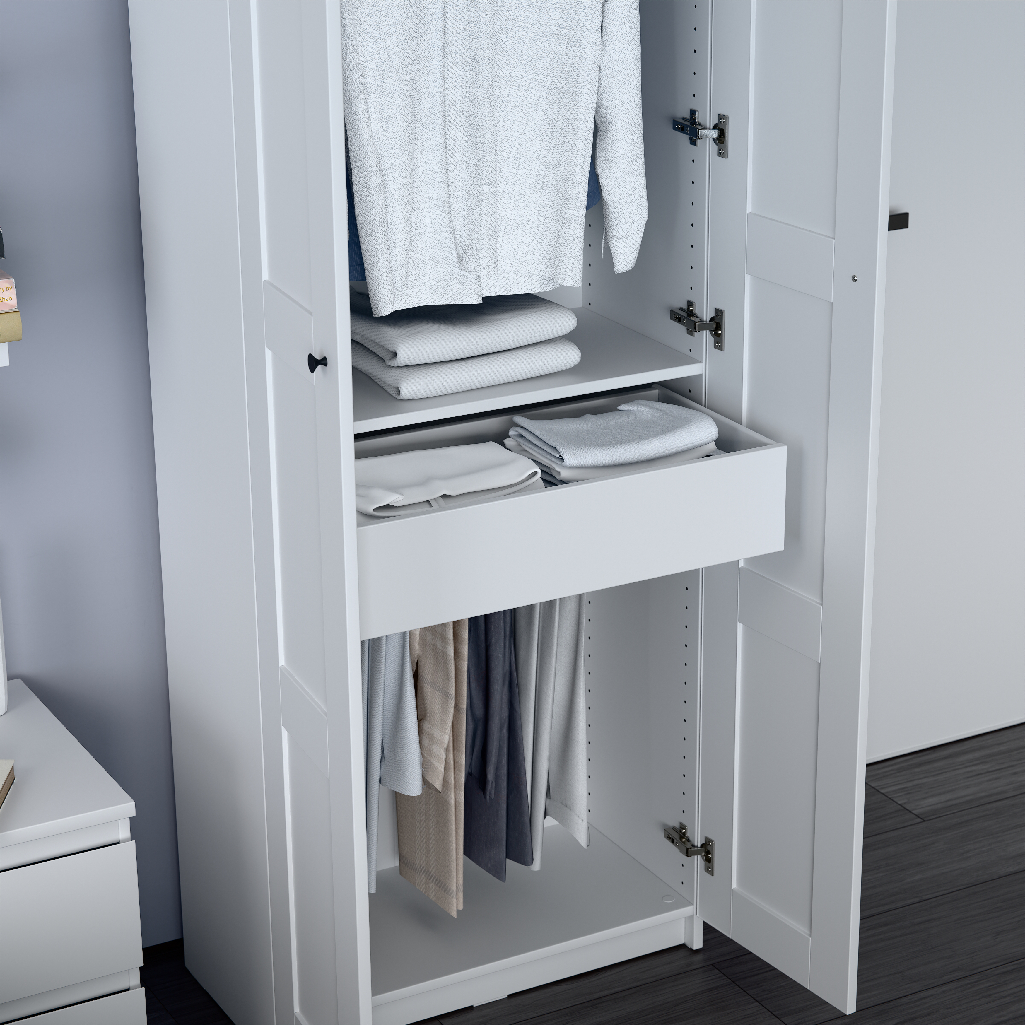 Изображение товара Ящик выдвижной для гардеробной Макс 75х36 белый ДСП с доводчиком