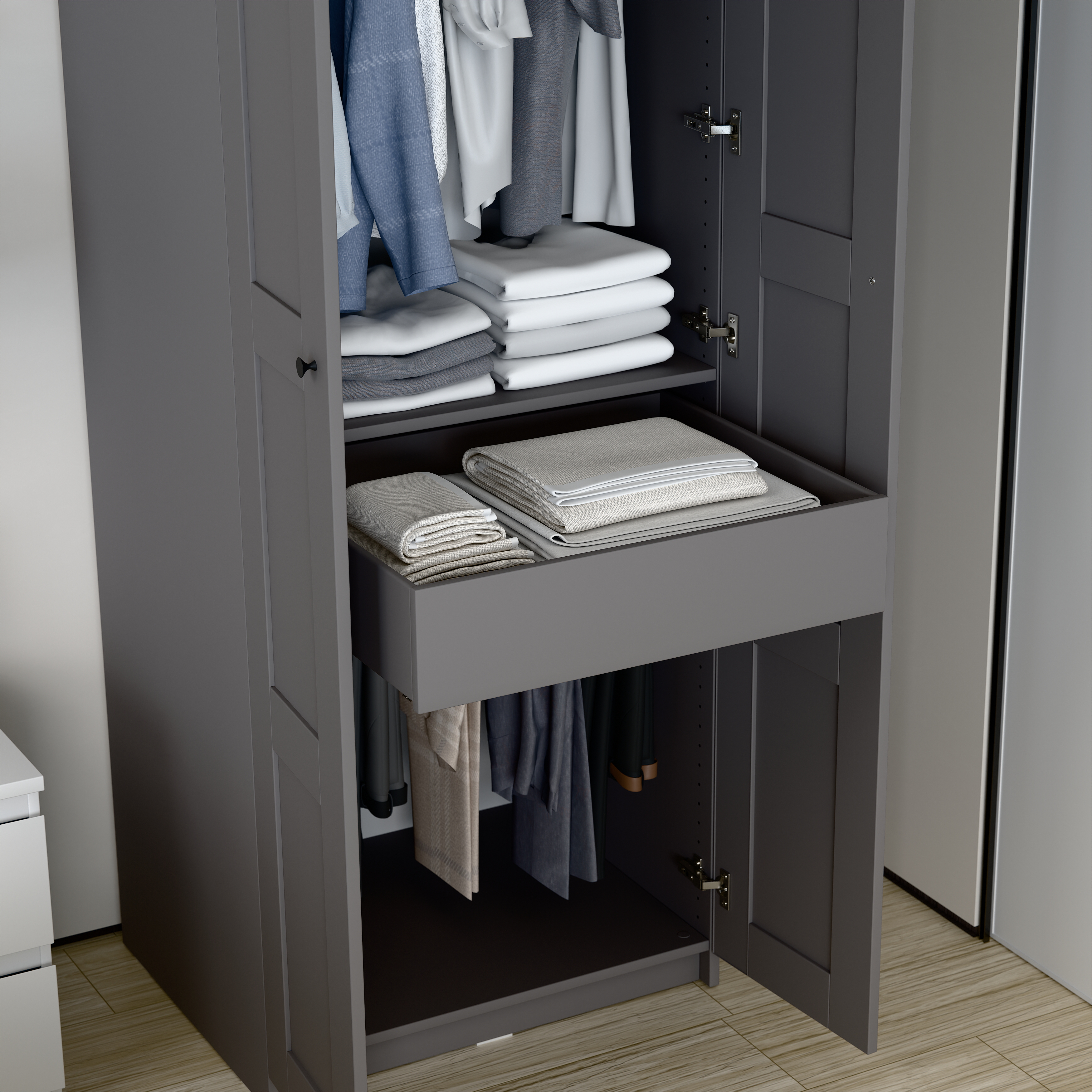 Изображение товара Ящик выдвижной для гардеробной Макс 75х58 см серый с доводчиком