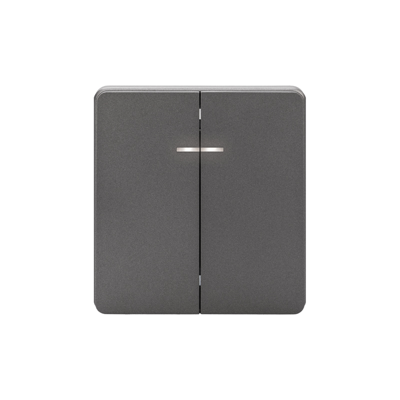 Изображение товара Выключатель 2-клавишный Kranz Round титан для скрытого монтажа