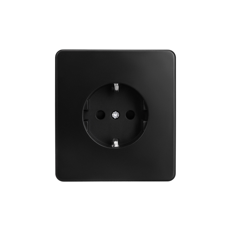 Изображение товара Розетка электрическая 1 пост Kranz Round оникс черная, скрытая установка