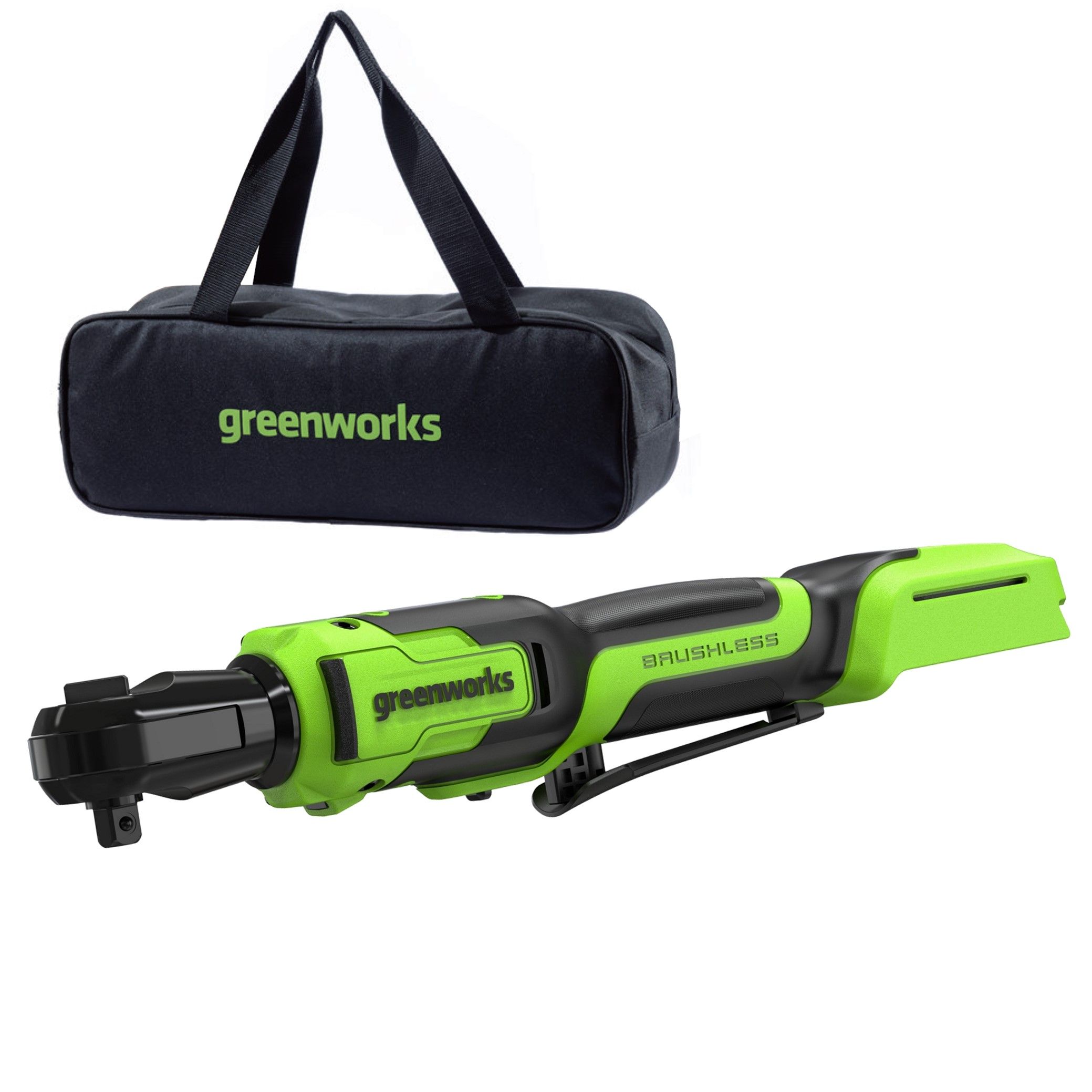 Изображение товара Аккумуляторный гайковерт-трещотка GREENWORKS GD24RW 24V 2Ач зарядка в комплекте