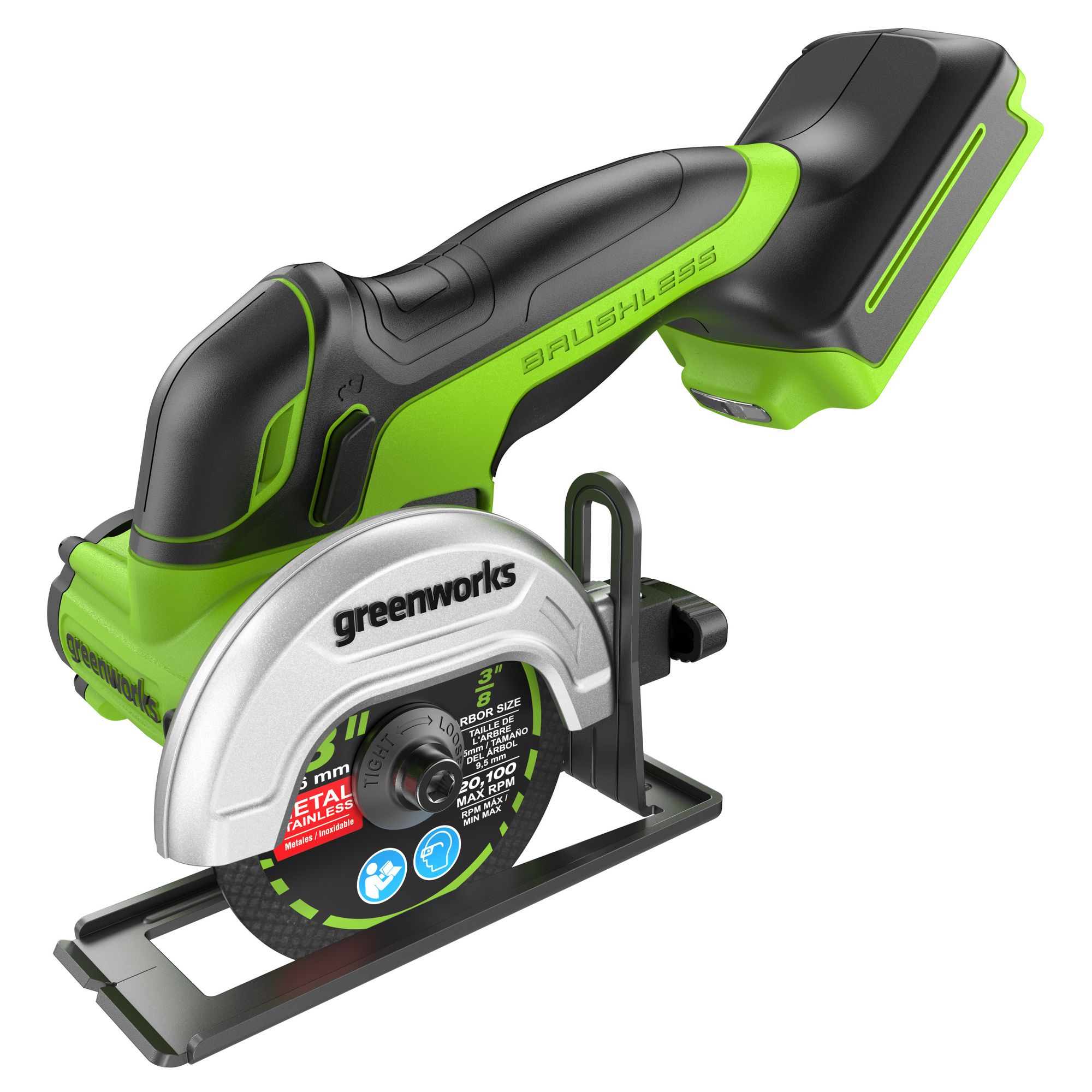 Изображение товара Аккумуляторная угловая мини-шлифмашина GREENWORKS GD24UCS 24V 2Aч ЗУ компактная