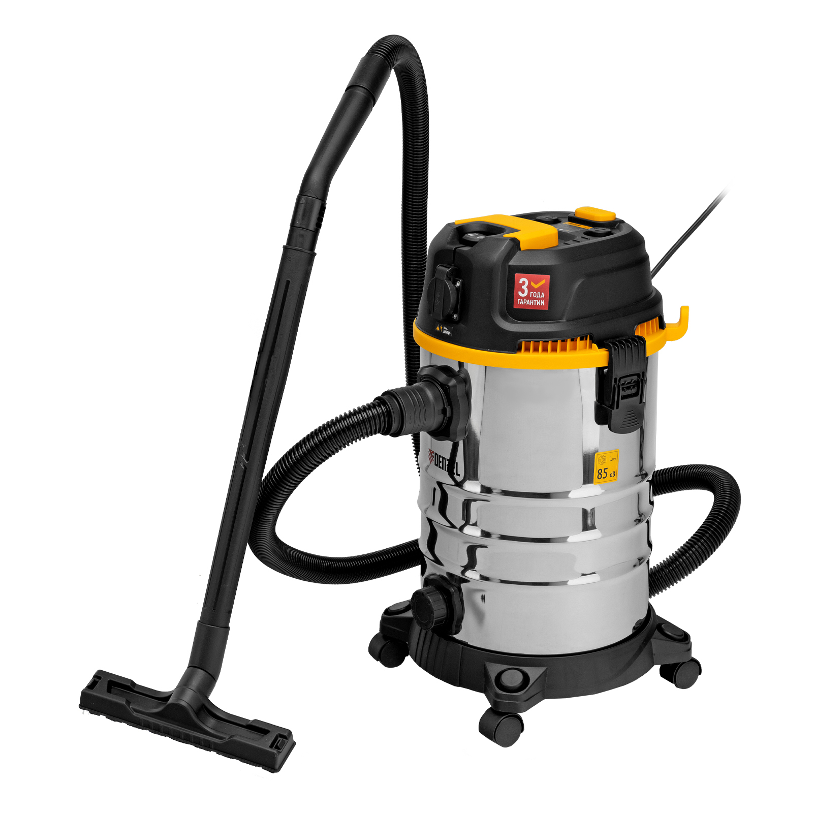 Изображение товара Пылесос строительный Denzel RVC30 1400 Вт бак 30 л шланг 3 м
