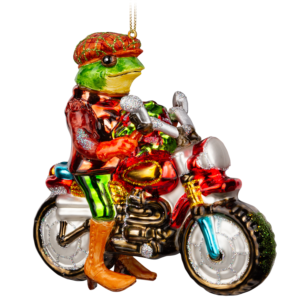 Изображение товара Украшение ErichKrause Decor Crazy Frog 13см, стекло для новогодней елки