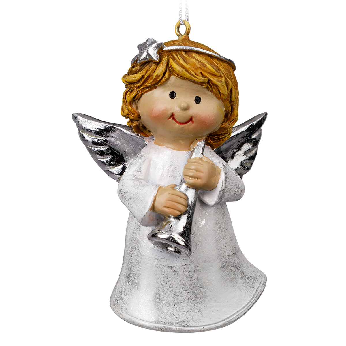 Изображение товара Елочное украшение Ангел с трубой 7 см серебристое ErichKrause Decor