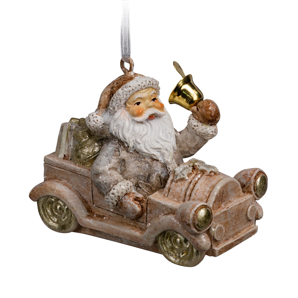 Изображение товара Украшение ErichKrause Decor Дед Мороз на машине 7см для елки и интерьера