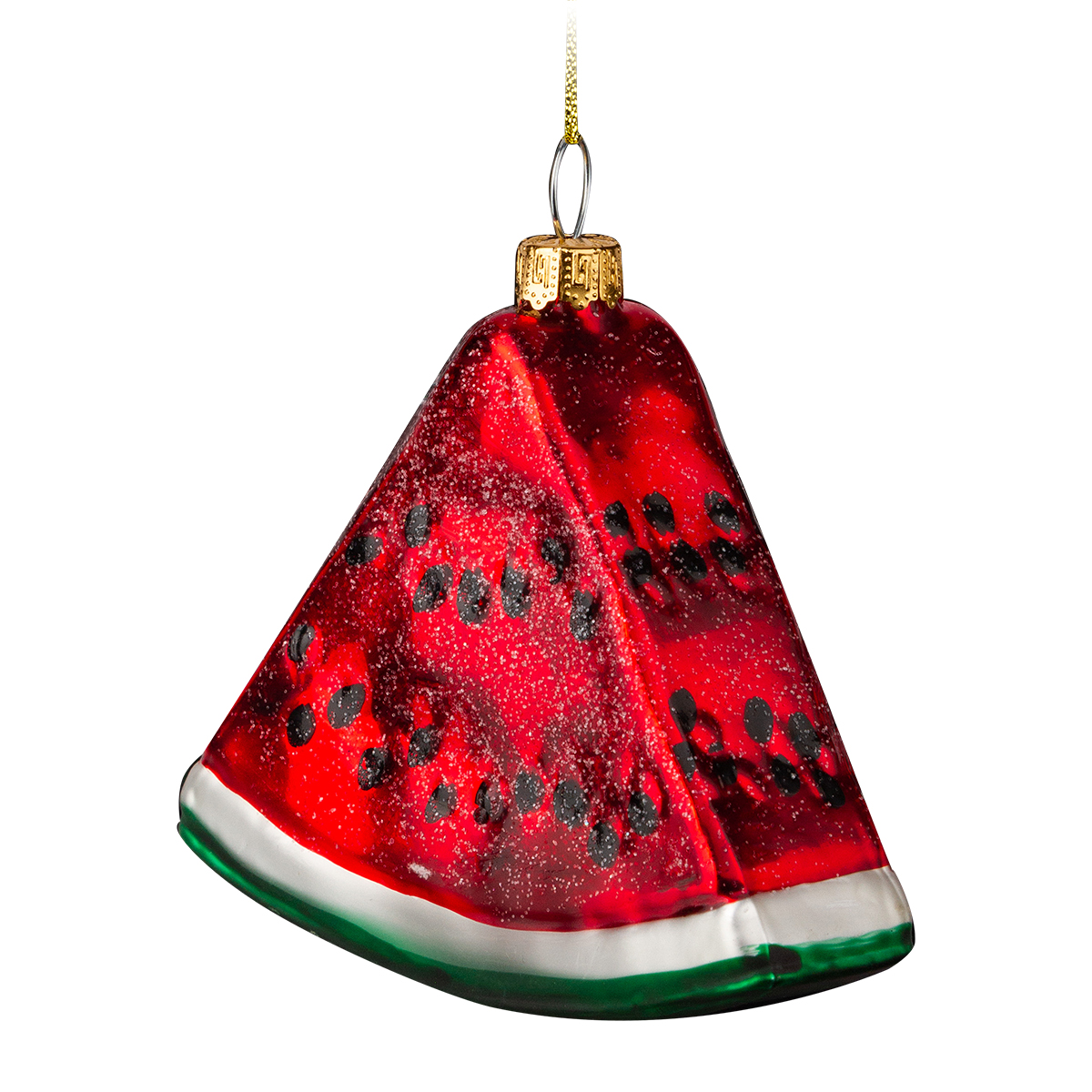 Изображение товара Украшение стеклянное Долька арбуза 8.5см для елки и декора