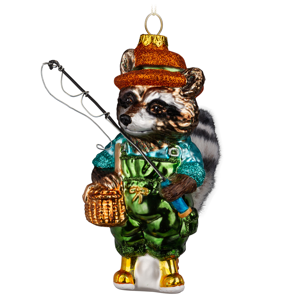 Изображение товара Украшение ErichKrause Decor Енот-рыбак 13см стекло для елки и интерьера