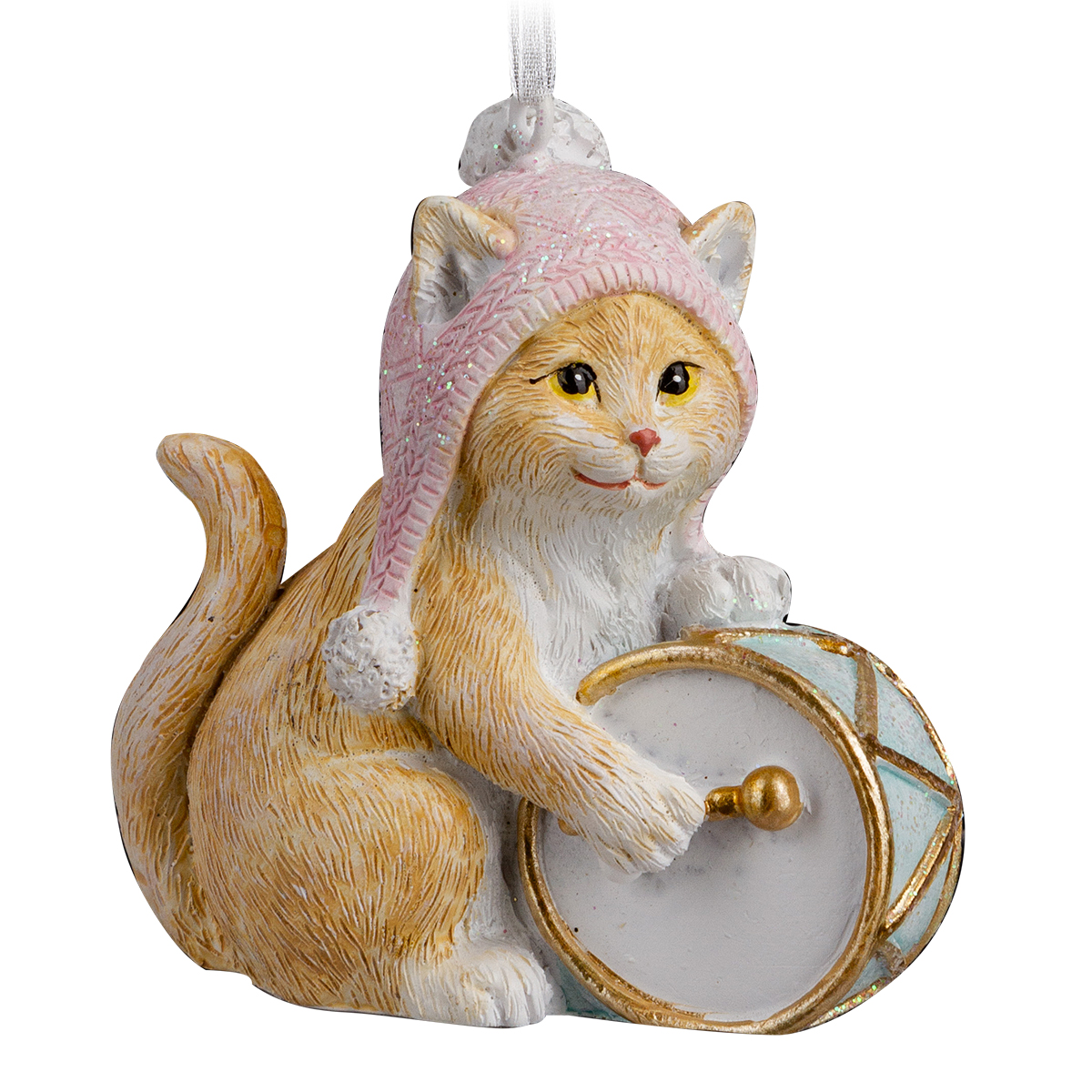 Изображение товара Украшение для елки Котик барабанщик 6.5см ErichKrause Decor розовое