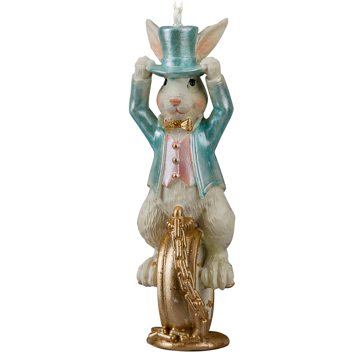 Изображение товара Украшение ErichKrause Decor Кролик в цилиндре перламутр 10см для елки и интерьера