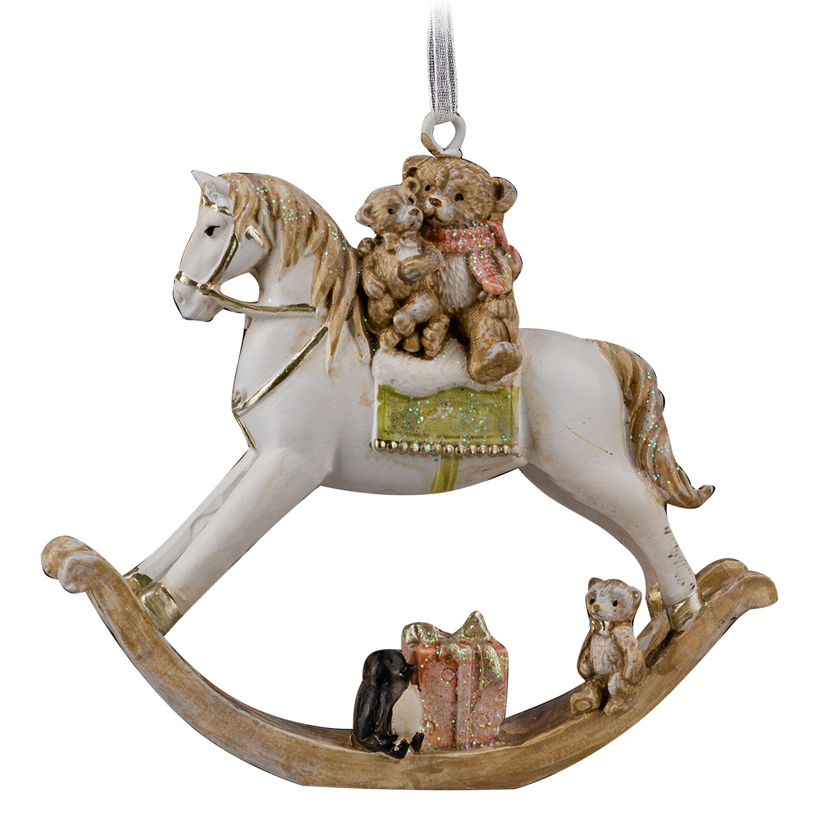 Изображение товара Украшение ErichKrause Decor Лошадка-качалка с мишками пастель 9см - елочные украшения премиум качес