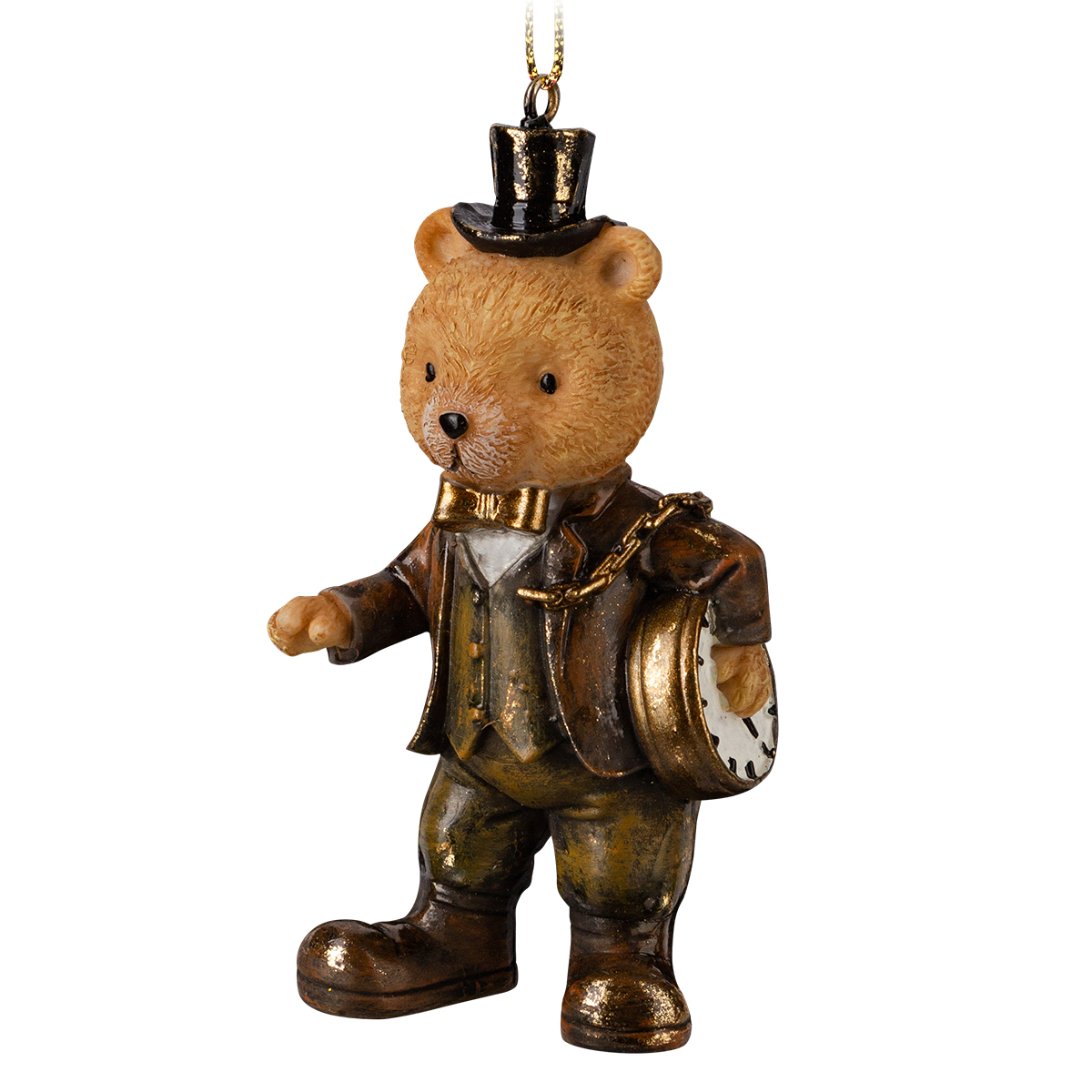 Изображение товара Украшение ErichKrause Decor Медведь с часами 9см для елки и интерьера