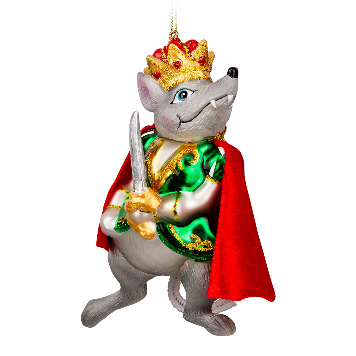 Изображение товара Украшение стеклянное Мышиный Король 13 см для елки и декора, ErichKrause Decor