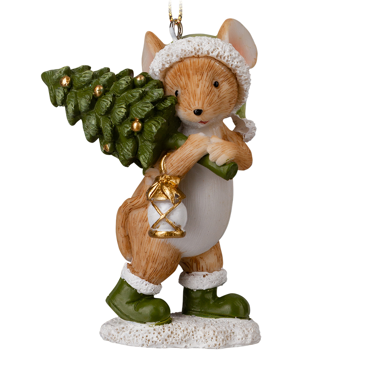 Изображение товара Украшение ErichKrause Decor Мышонок с елкой 8.5см для новогоднего декора