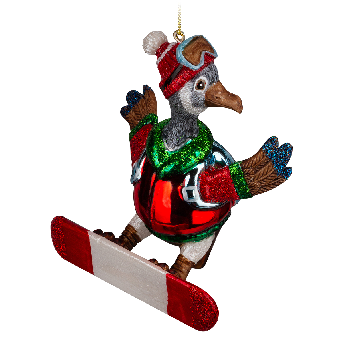 Изображение товара Украшение ErichKrause Decor Птица на сноуборде 11см из стекла
