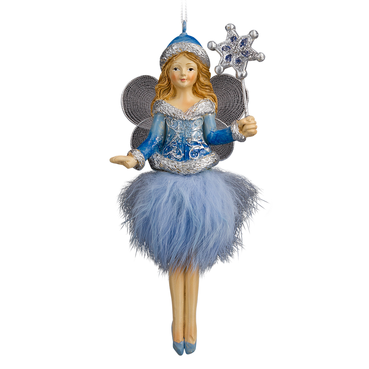 Изображение товара Украшение ErichKrause Decor Фея с волшебной палочкой 12.5см голубое елочные украшения