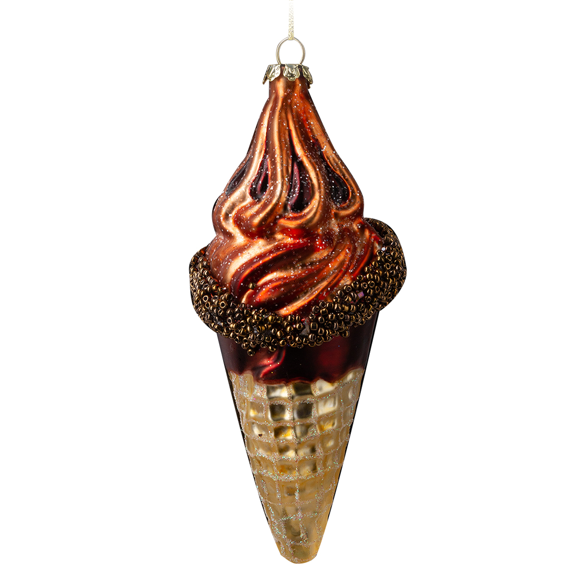 Изображение товара Украшение ЕричКраузе Декор Шоколадное мороженое 14 см стекло