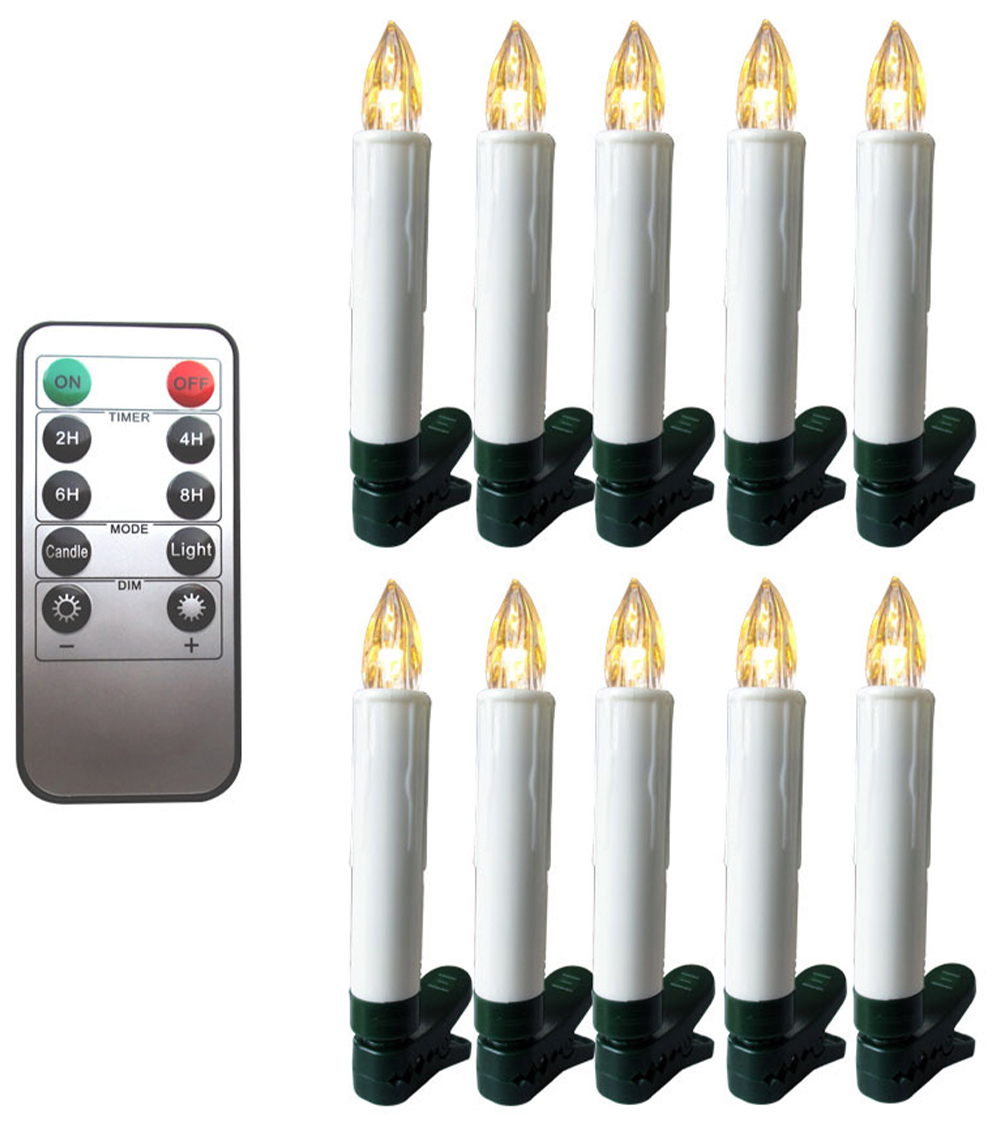 Изображение товара Набор светодиодных свечей 10 шт безопасных для помещений и подарков