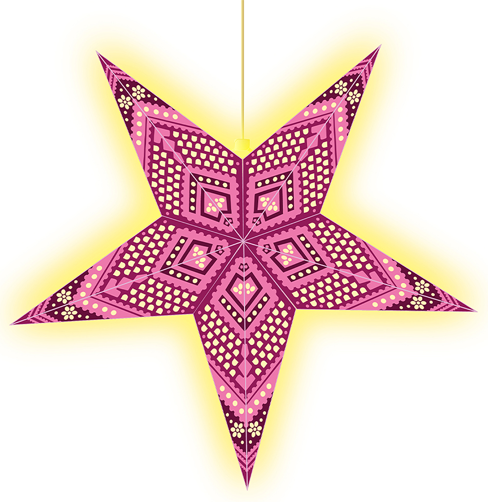 Изображение товара Электрическая световая фигура звезда Инди розовая 10 LED интерьерная декорация