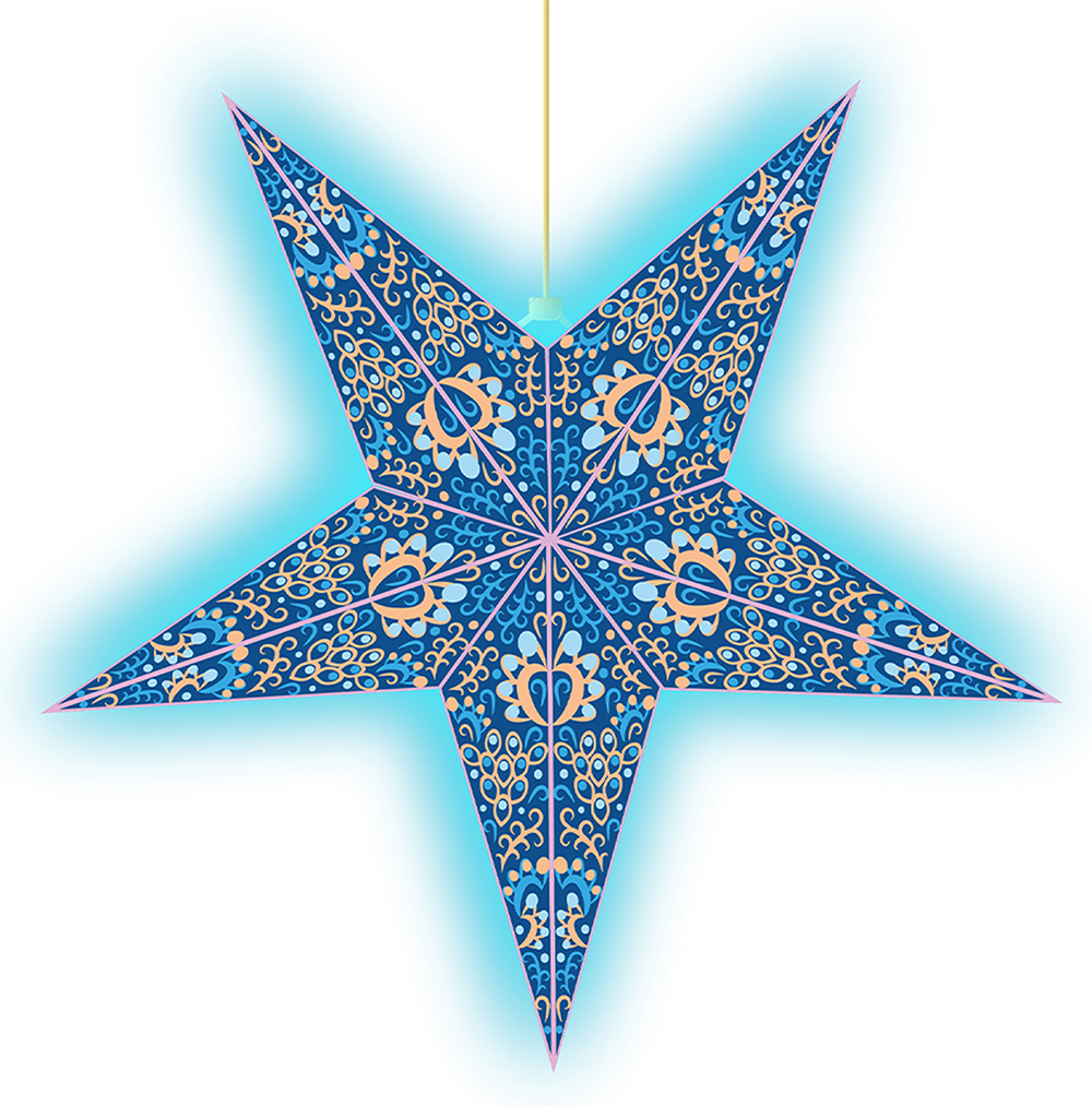 Изображение товара Электрическая декоративная световая фигура звезда Инди, голубая, 10LED