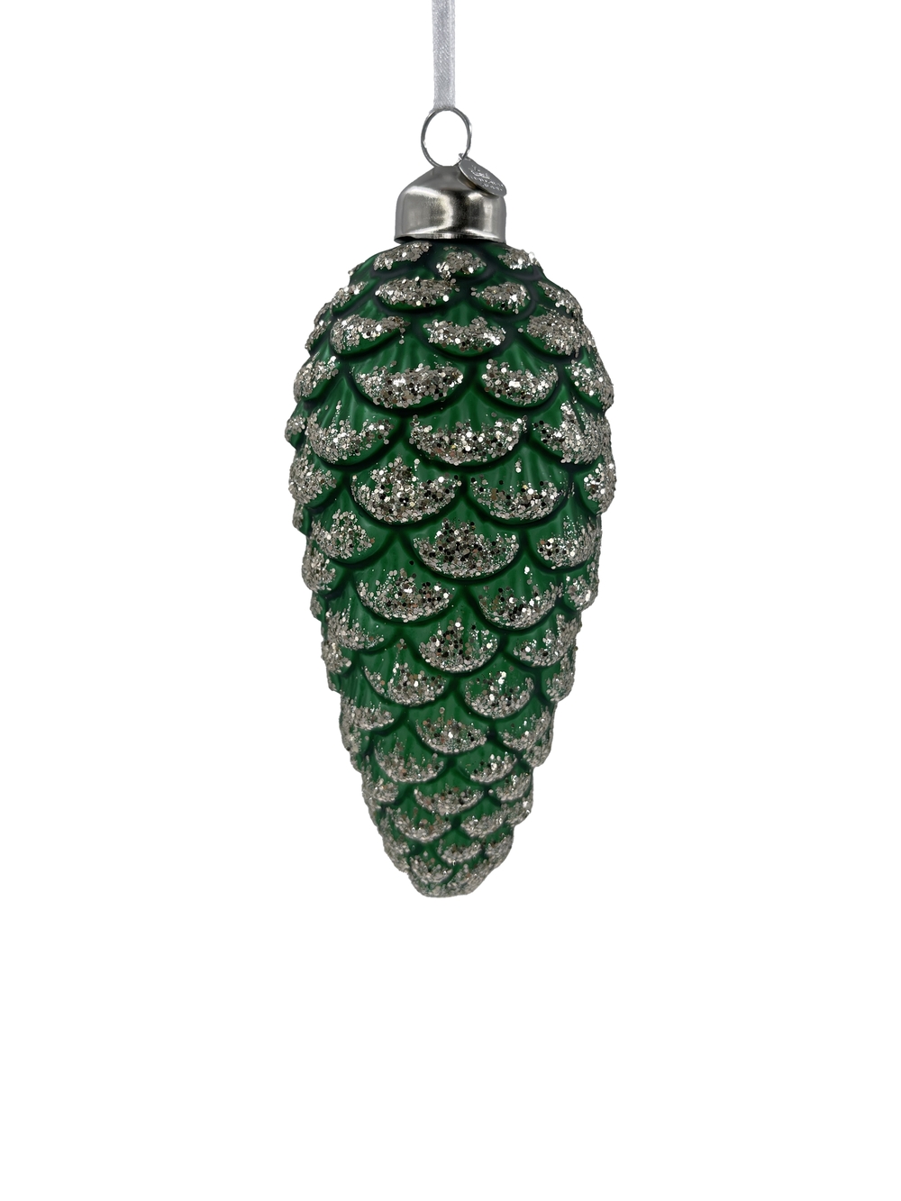 Изображение товара Елочная игрушка ШИШКА 13,8см зеленая стекло