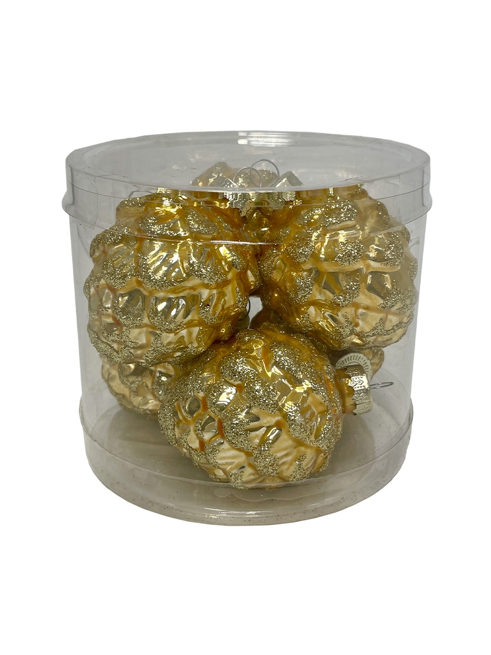 Изображение товара Стекло набор шишка 7см золото 6шт в тубусе