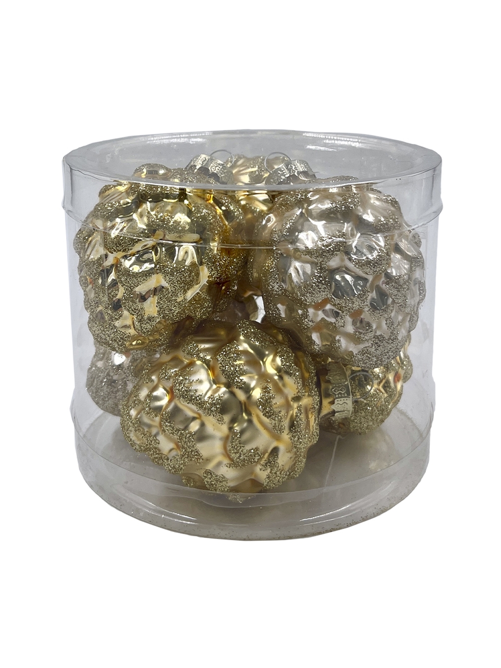 Изображение товара Стекло набор шишка 7см золото/жемчужный 6шт в тубусе
