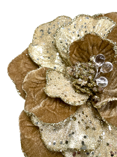 Изображение товара Цветок 23 см коричный с шампань