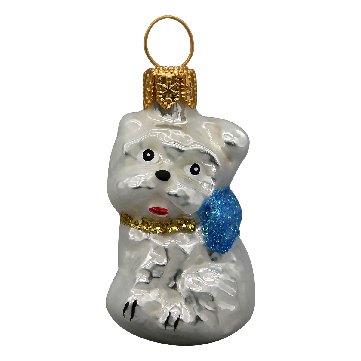 Изображение товара Елочное украшение "Собачка" голубой, в подарочной упаковке, h-5