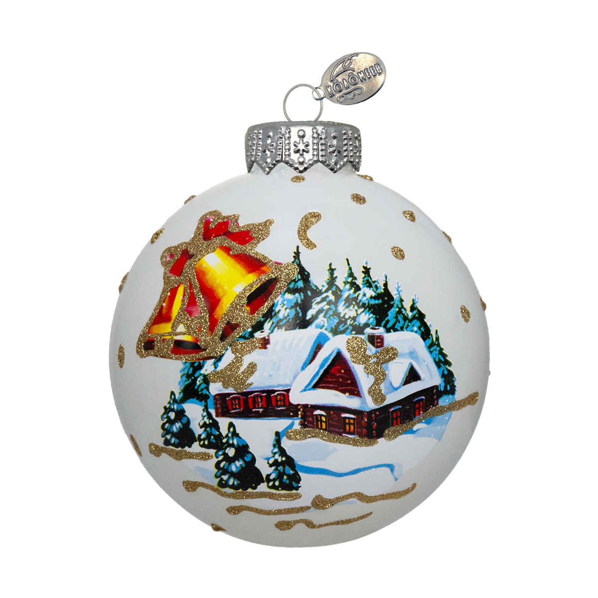 Изображение товара Шар "Город на Рождество", 80 мм., в подарочной упаковке