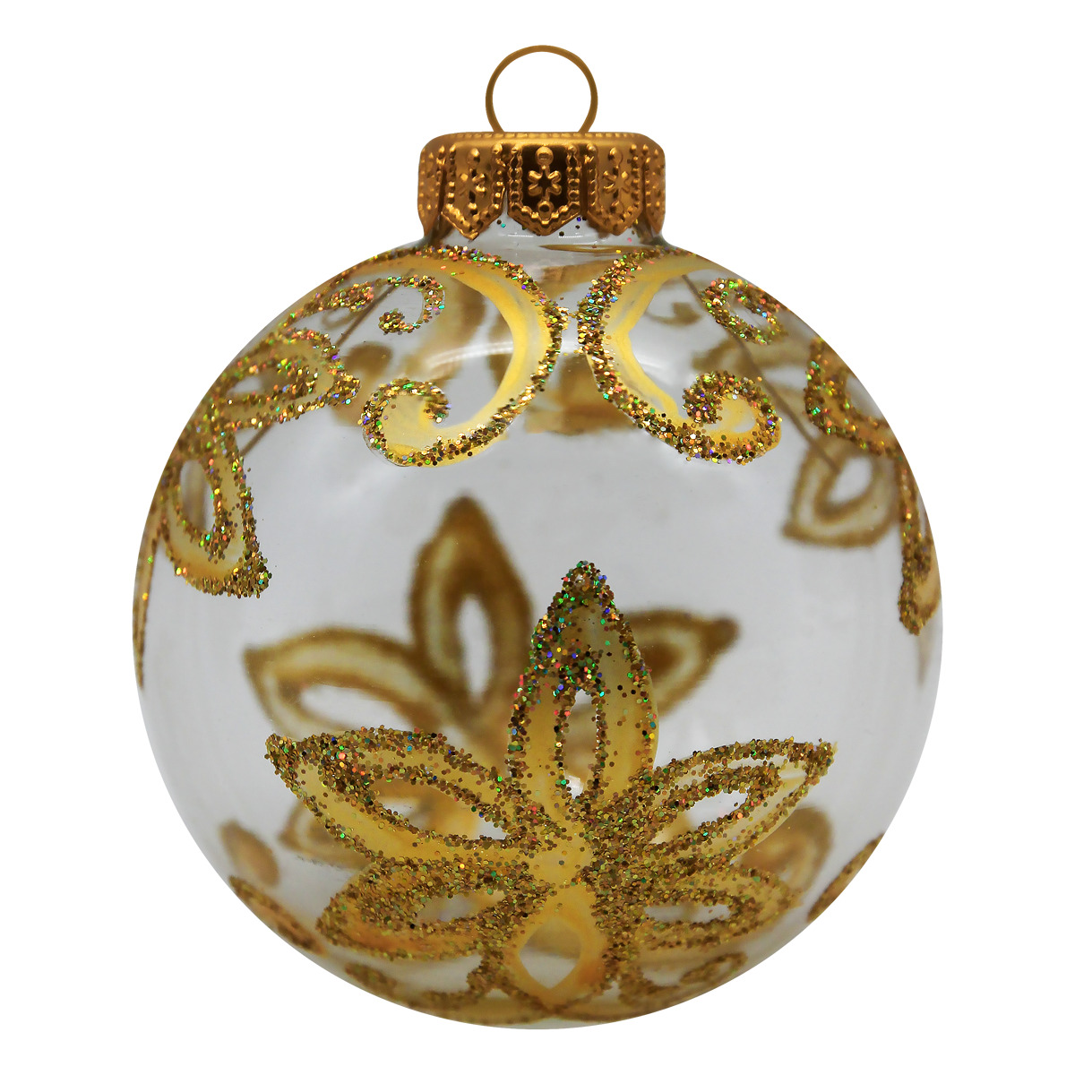 Изображение товара Шар "Золотой цветок", 80 мм., в подарочной упаковке